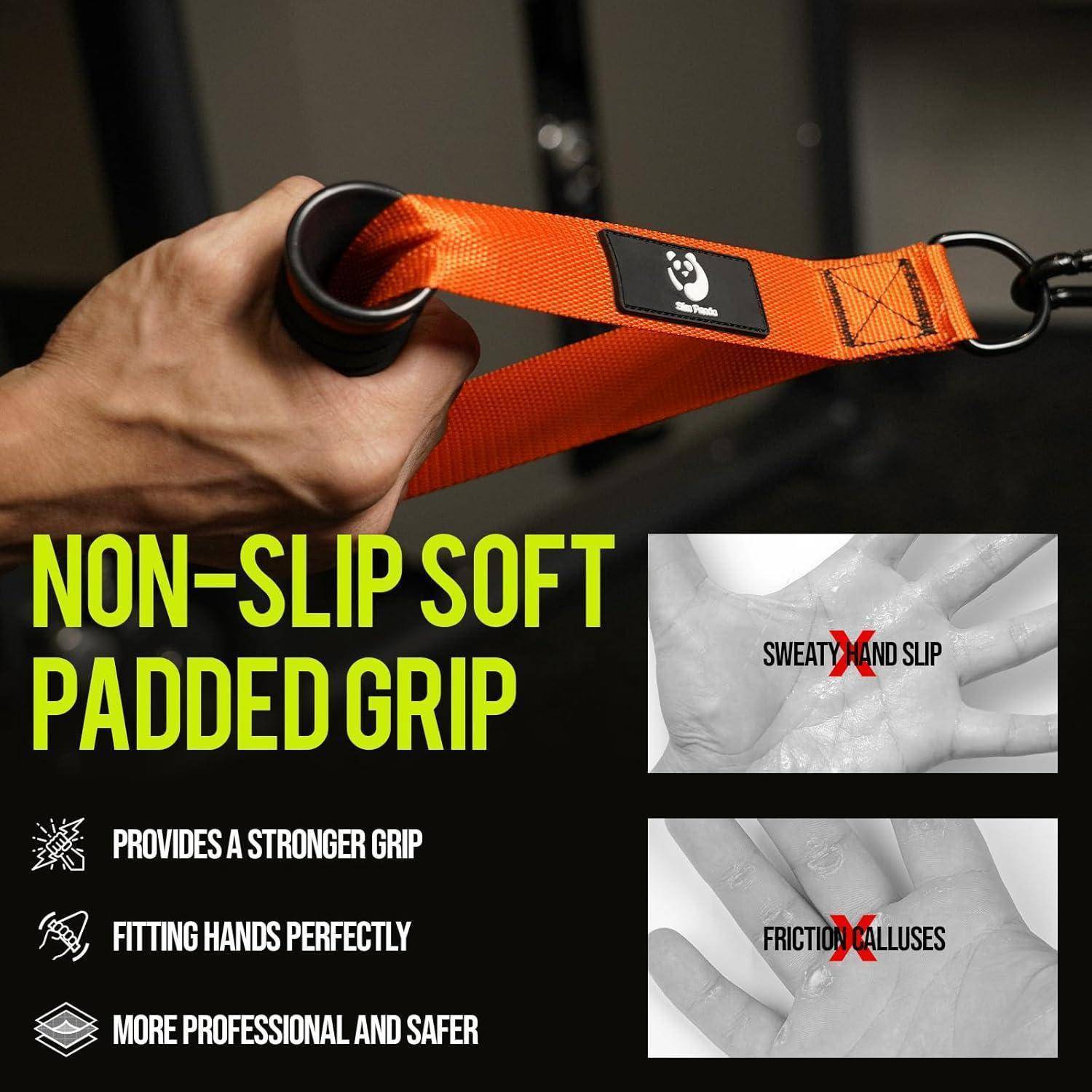 Einhandgriff Latzug Fitnessbänder Kraftturm Kabelzug Noir orange