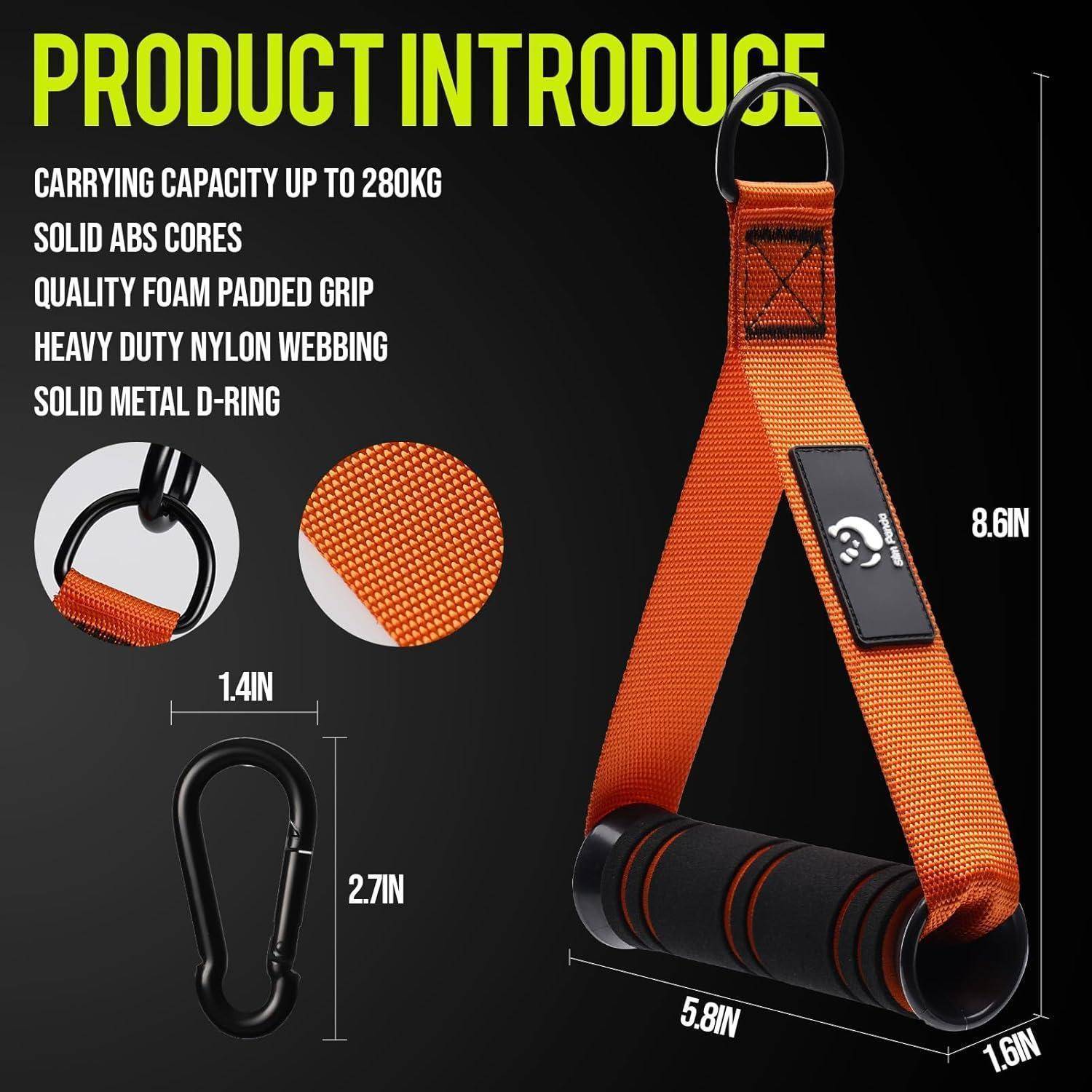 Einhandgriff Latzug Fitnessbänder Kraftturm Kabelzug Noir orange