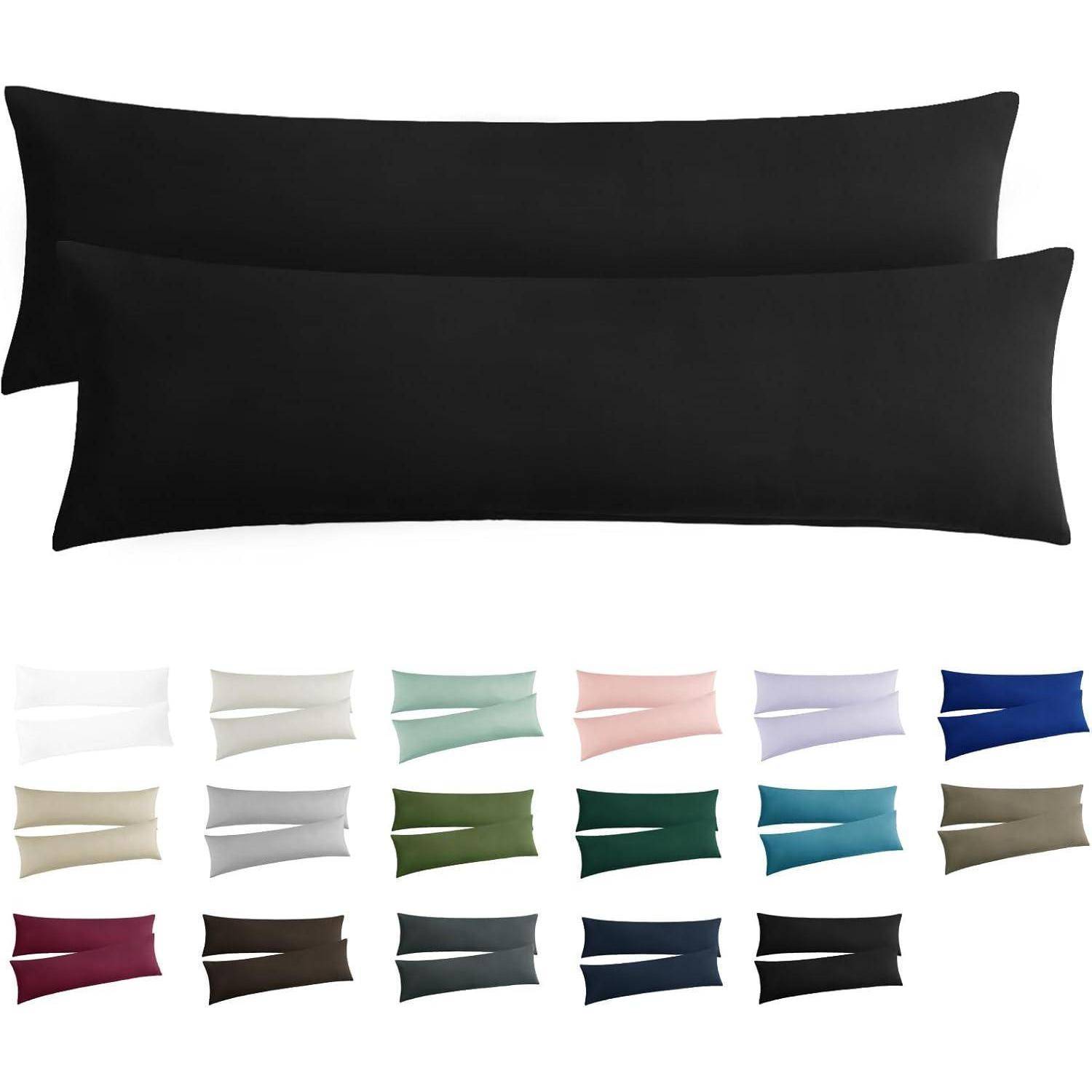 Kissenbezug Seitenschläferkissen 40 x 145 cm 2 Stück 03 Schwarz