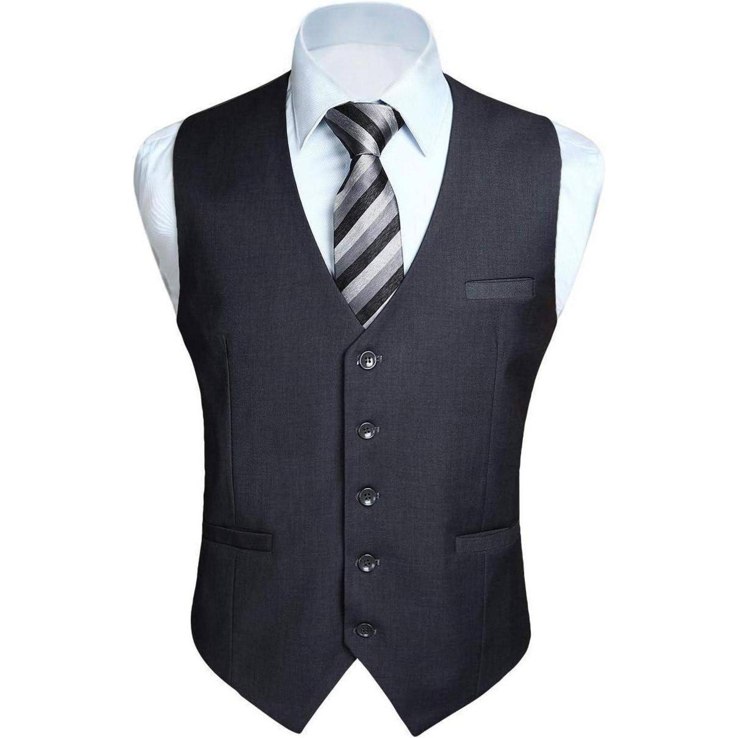 Weste Herren Hochzeit Party Baumwolle M Grau