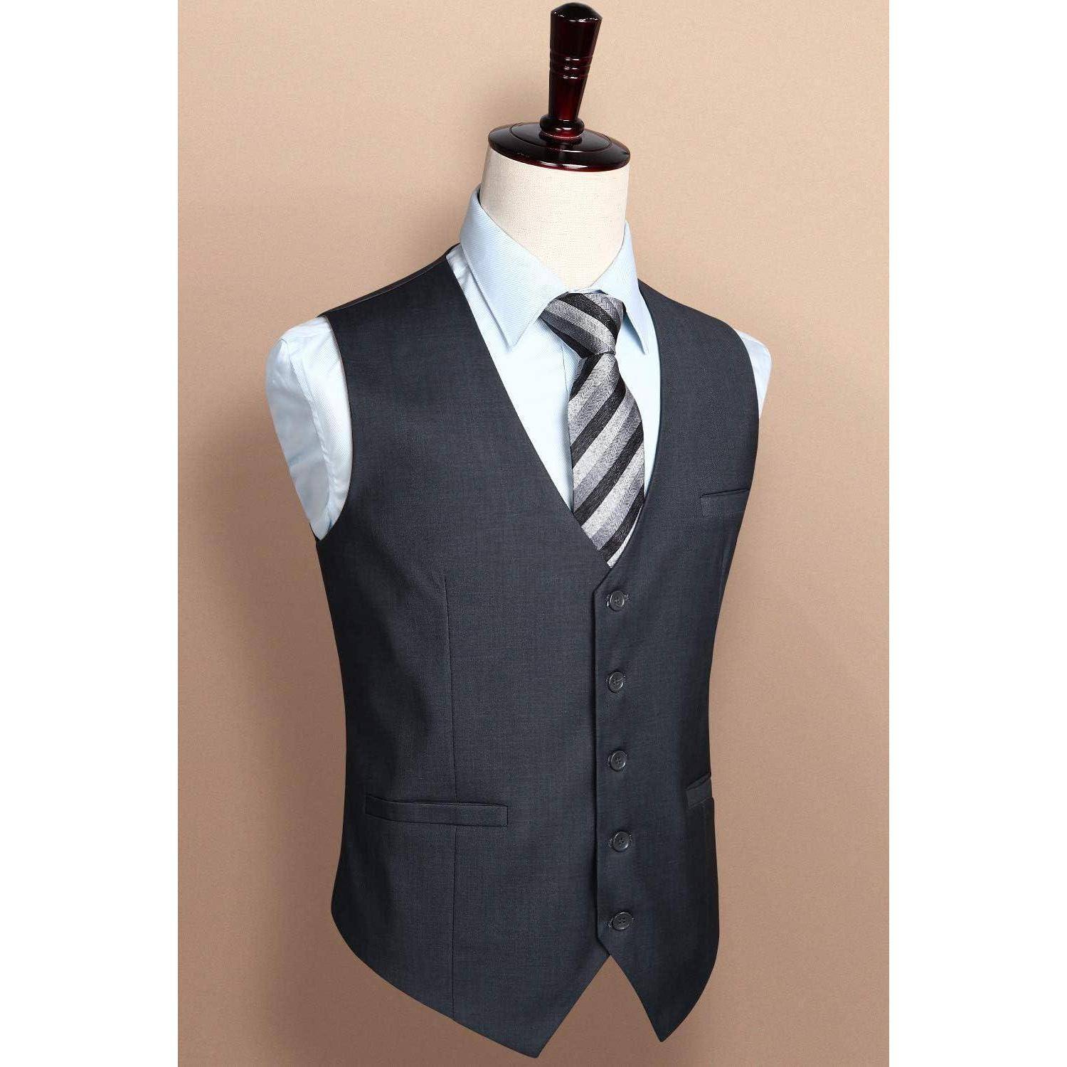 Weste Herren Hochzeit Party Baumwolle M Grau