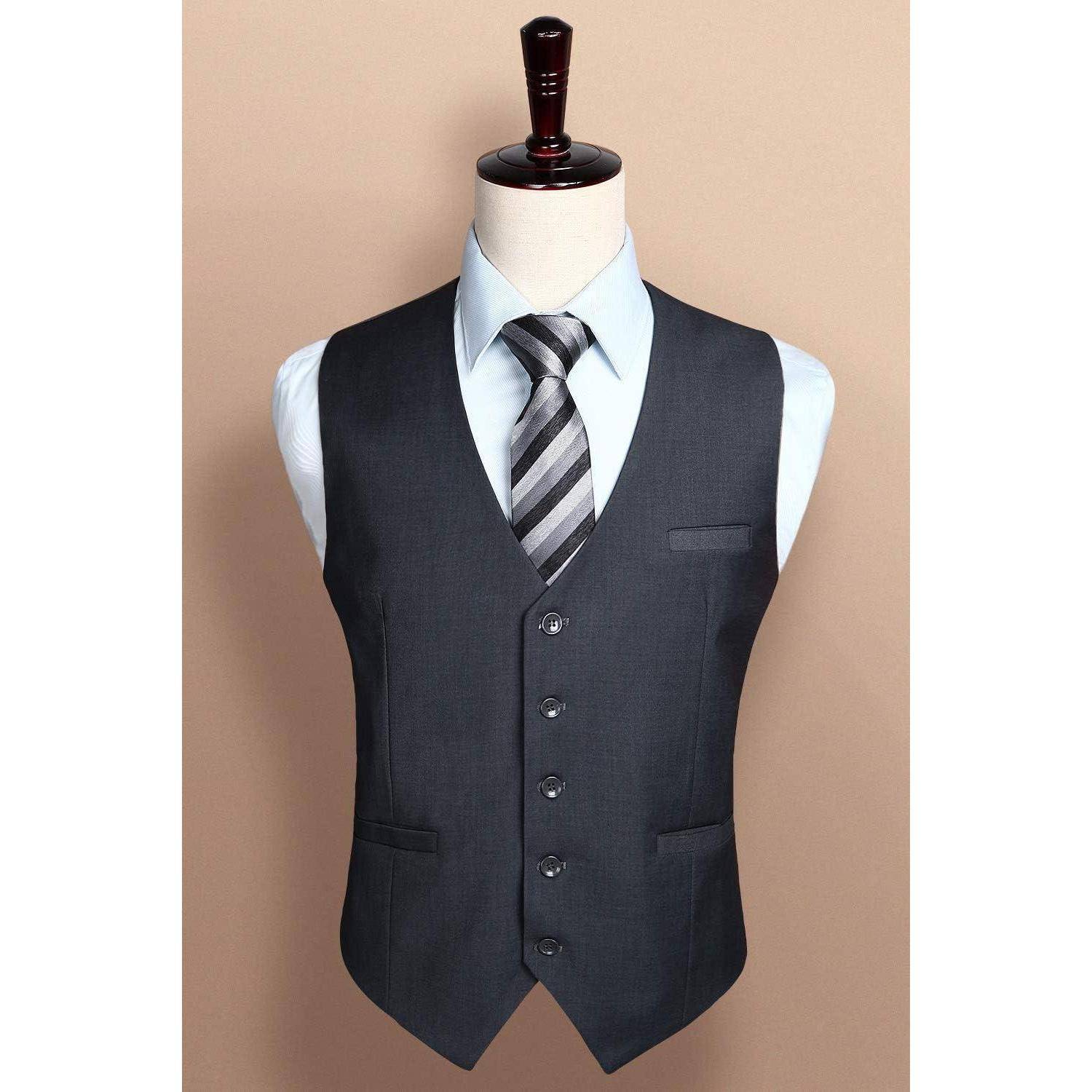 Weste Herren Hochzeit Party Baumwolle M Grau
