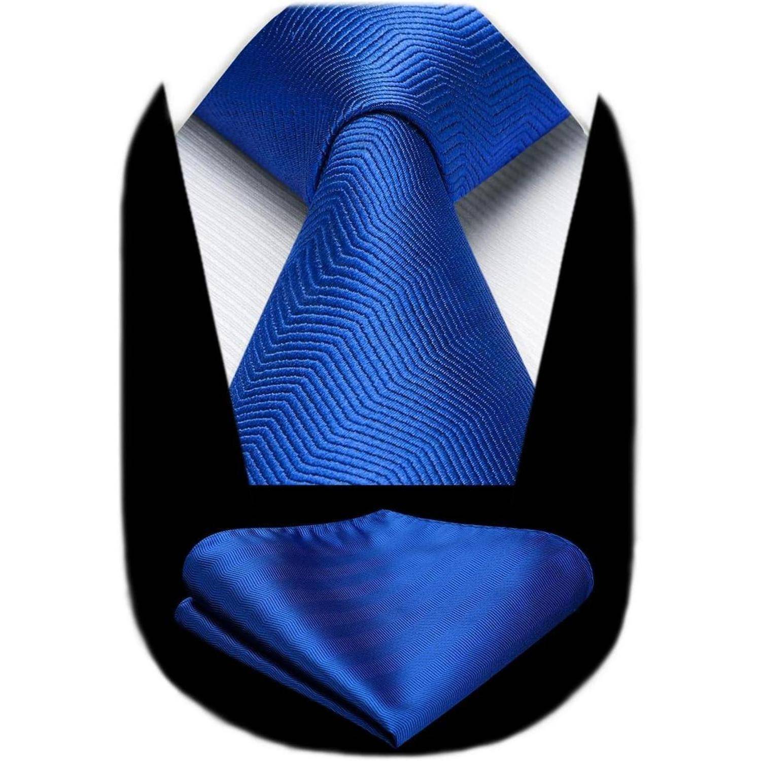 Krawatte Herren Einstecktuch Set Hochzeit Einheitsgröße Königs Blau
