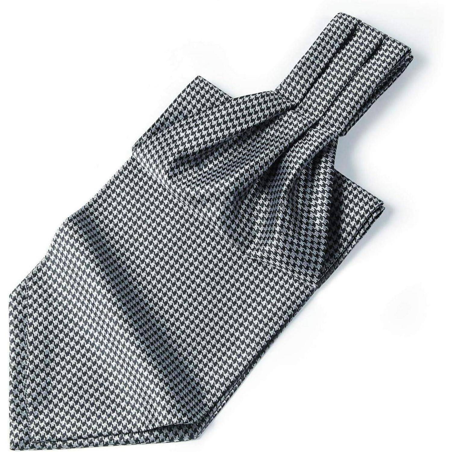Krawattenschal Herren Ascot Hochzeit Halstuch Business Schwarz-weiss