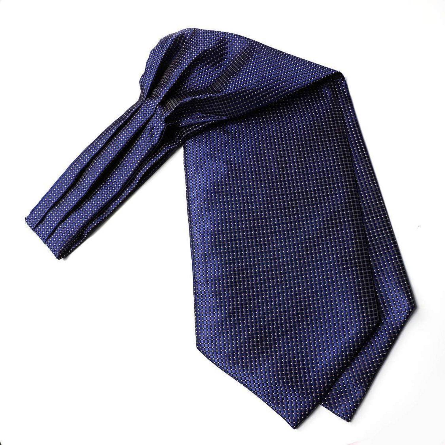 Krawattenschal Herren Ascot Hochzeit Gepunktete Halstuch A4-navy Blau