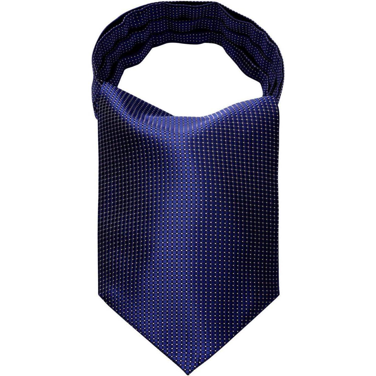 Krawattenschal Herren Ascot Hochzeit Gepunktete Halstuch A4-navy Blau
