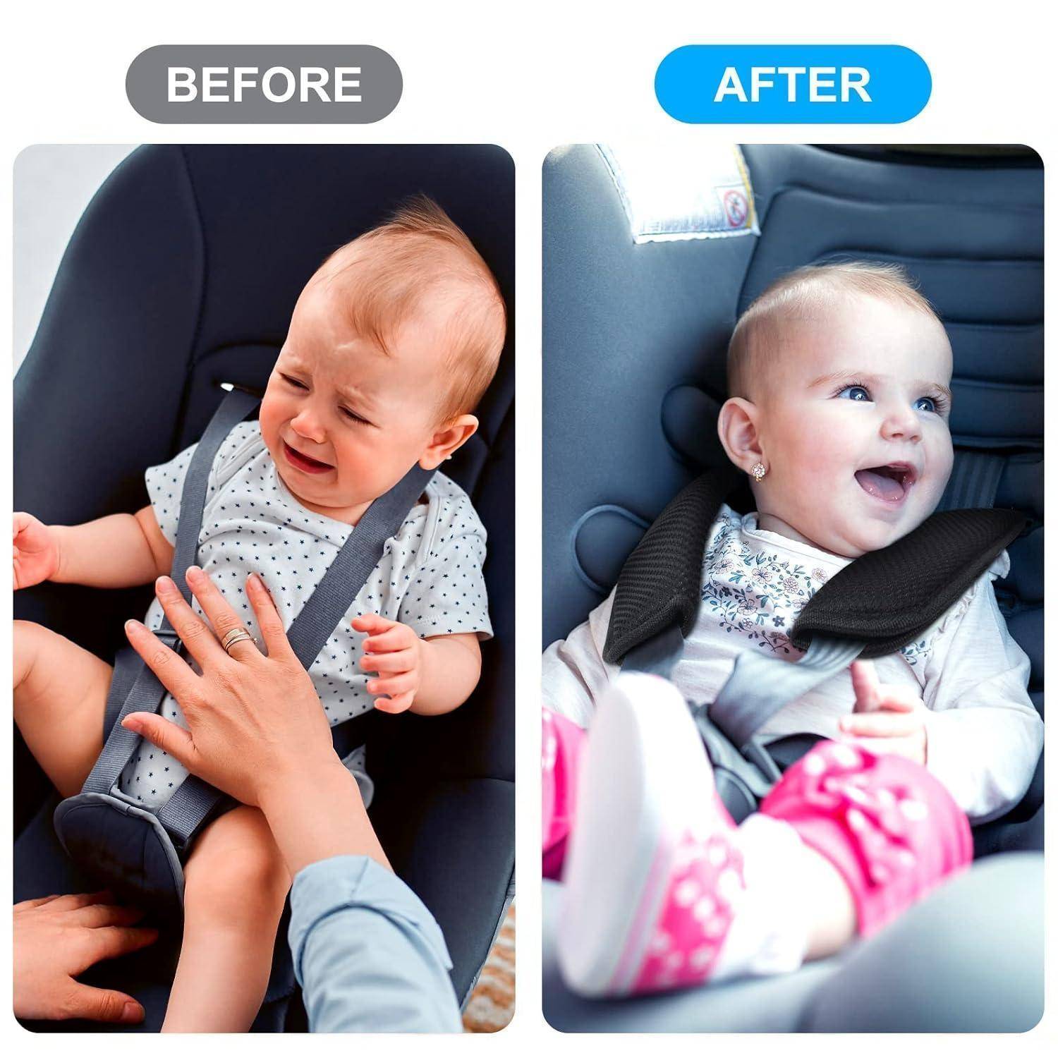 Gurtpolster Baby Autositz atmungsaktiv universal Schwarz-1