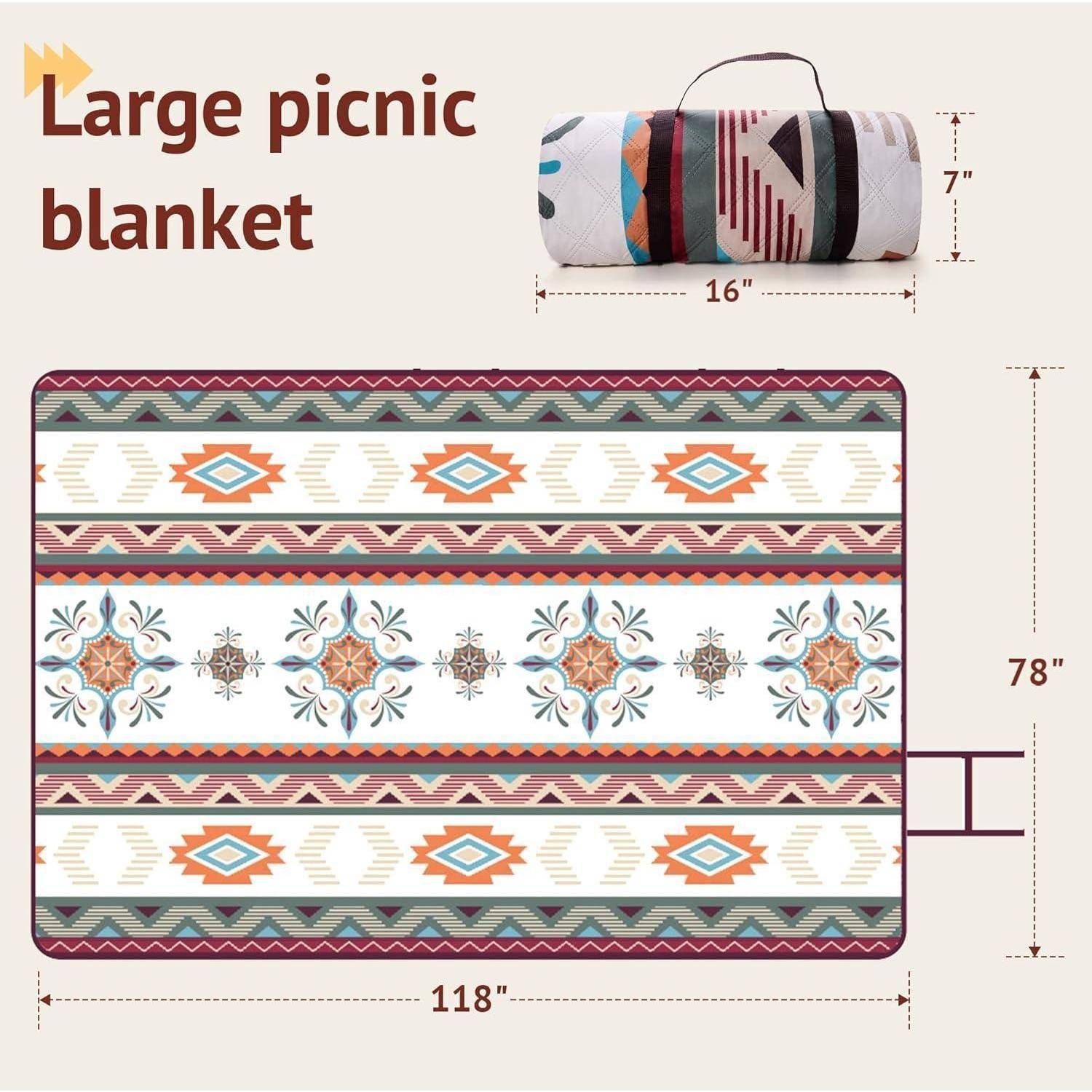 Picknickdecke wasserdichte Stranddecke Grün 200 x 300 cm (Rechteckig)