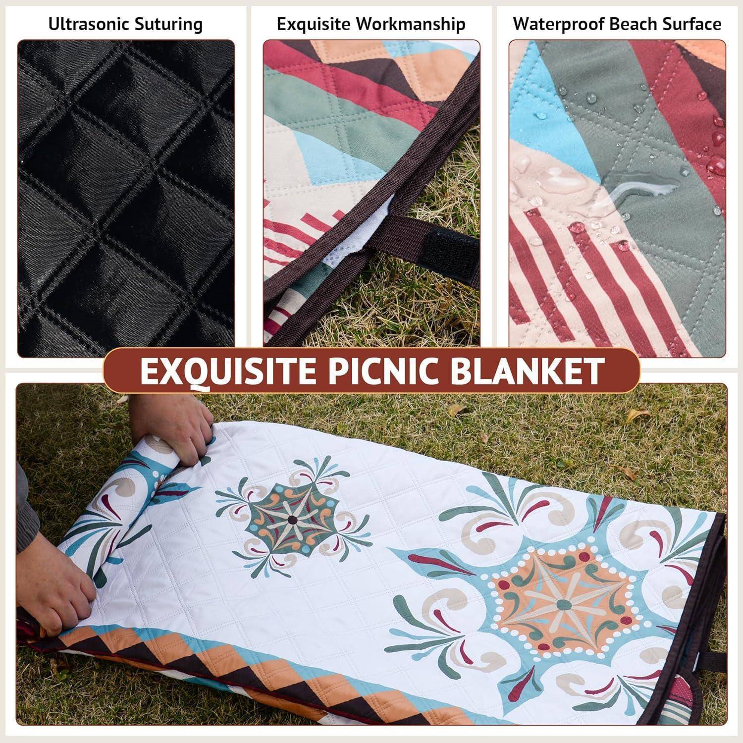 Picknickdecke wasserdichte Stranddecke Grün 200 x 300 cm (Rechteckig)