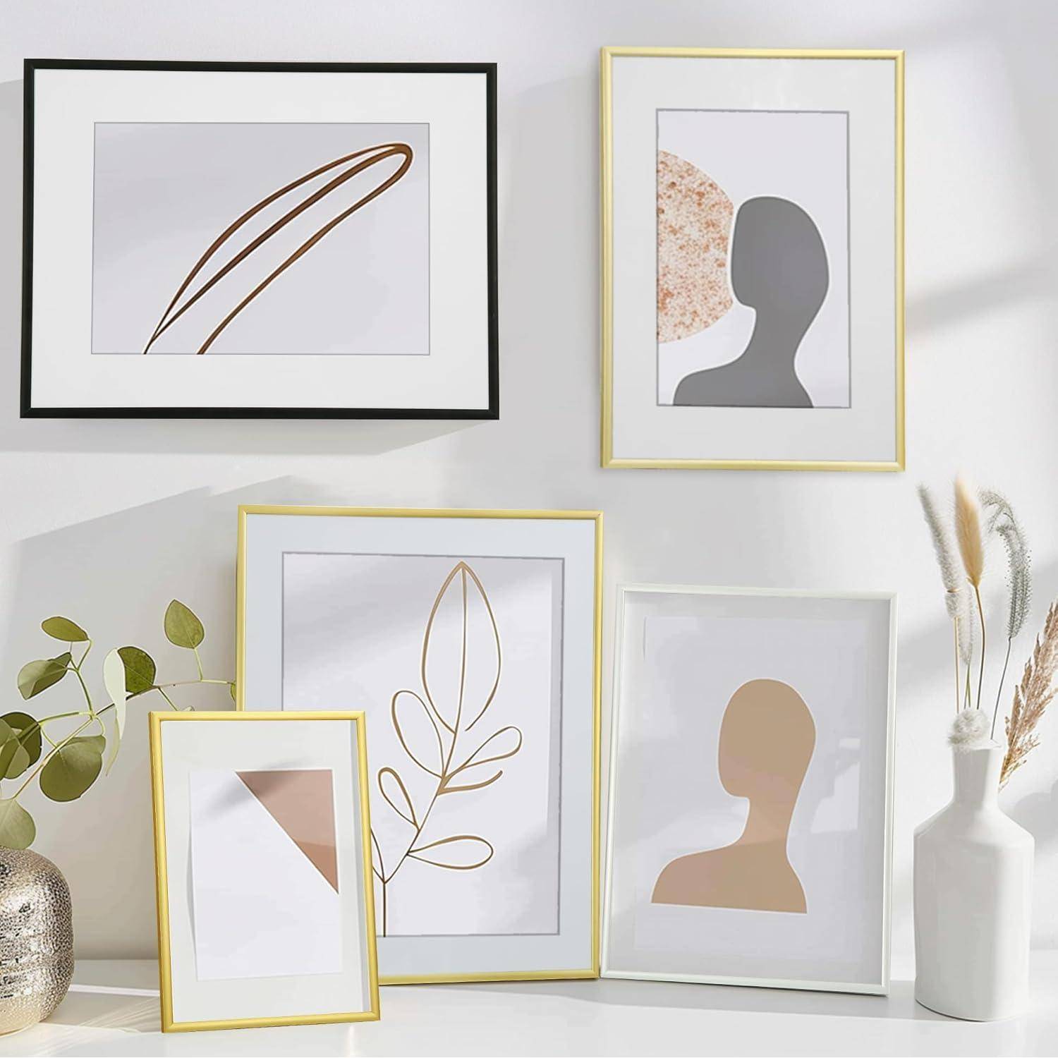 Bilderrahmen 40x60cm Gold Aluminium Fotorahmen Alu | Gold 40x60xm 2x
