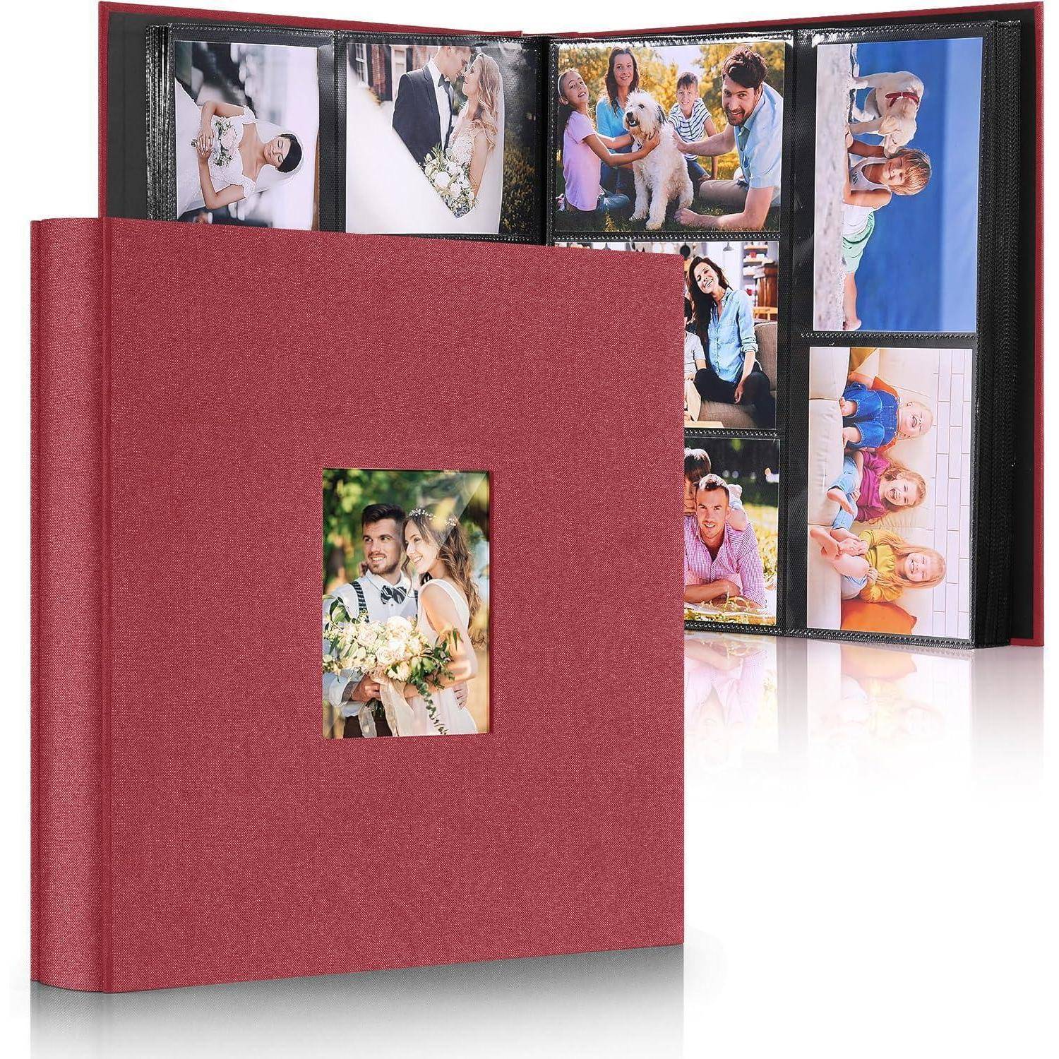 Fotoalbum Einsteckalbum 10x15cm Leinenbindung Hochzeiten 600 Fotos Rot