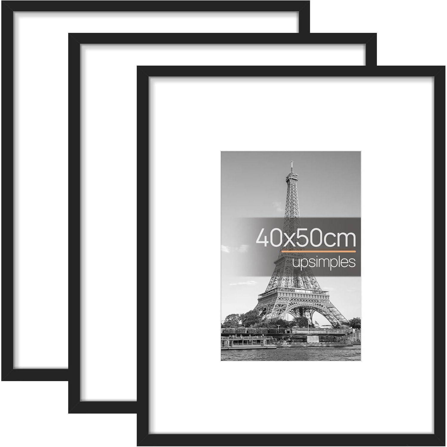 Bilderrahmen 3er Pack 50x40 Poster Fotos Bilder 40x50cm Schwarz