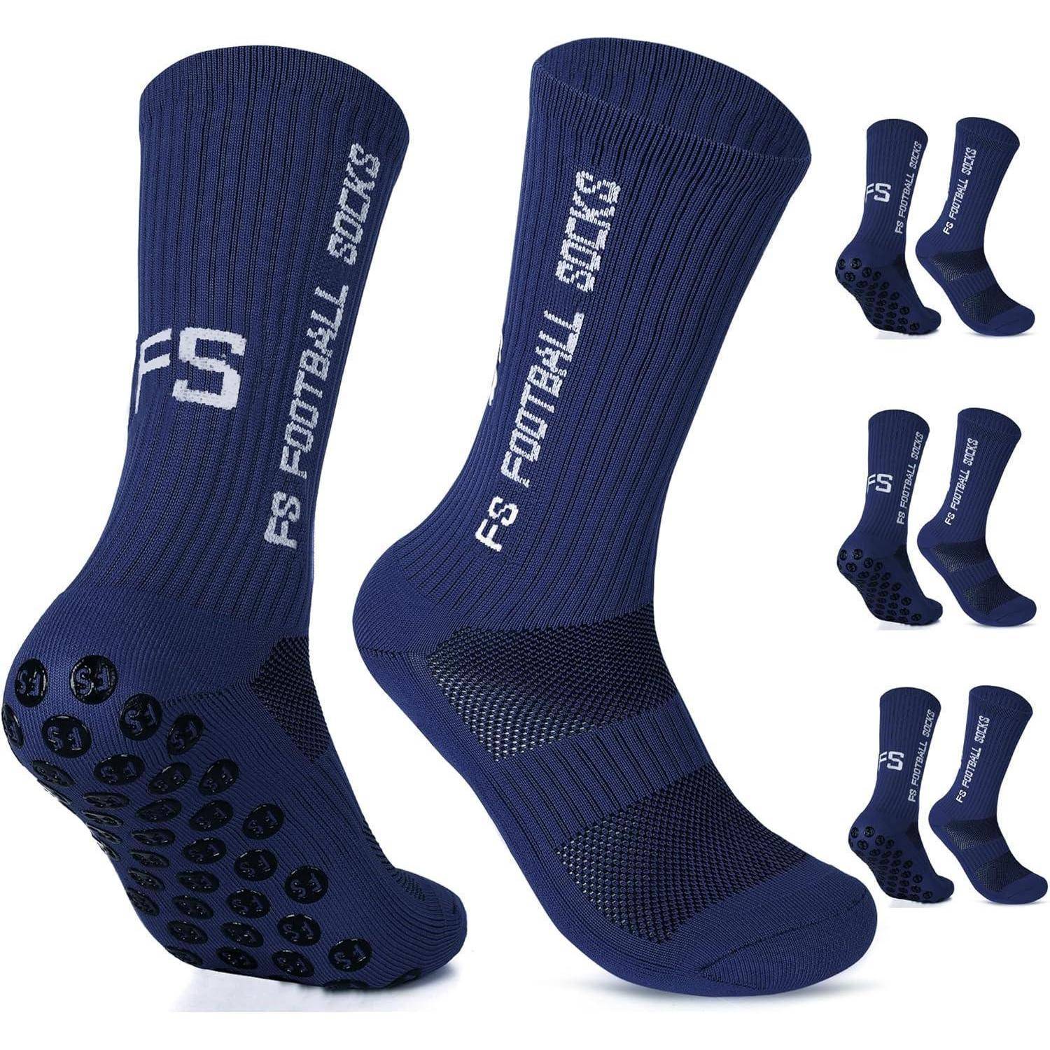 Fußballsocken 3 Paar Herren Damen Kinder Anti Rutsch 39-46 Marineblau