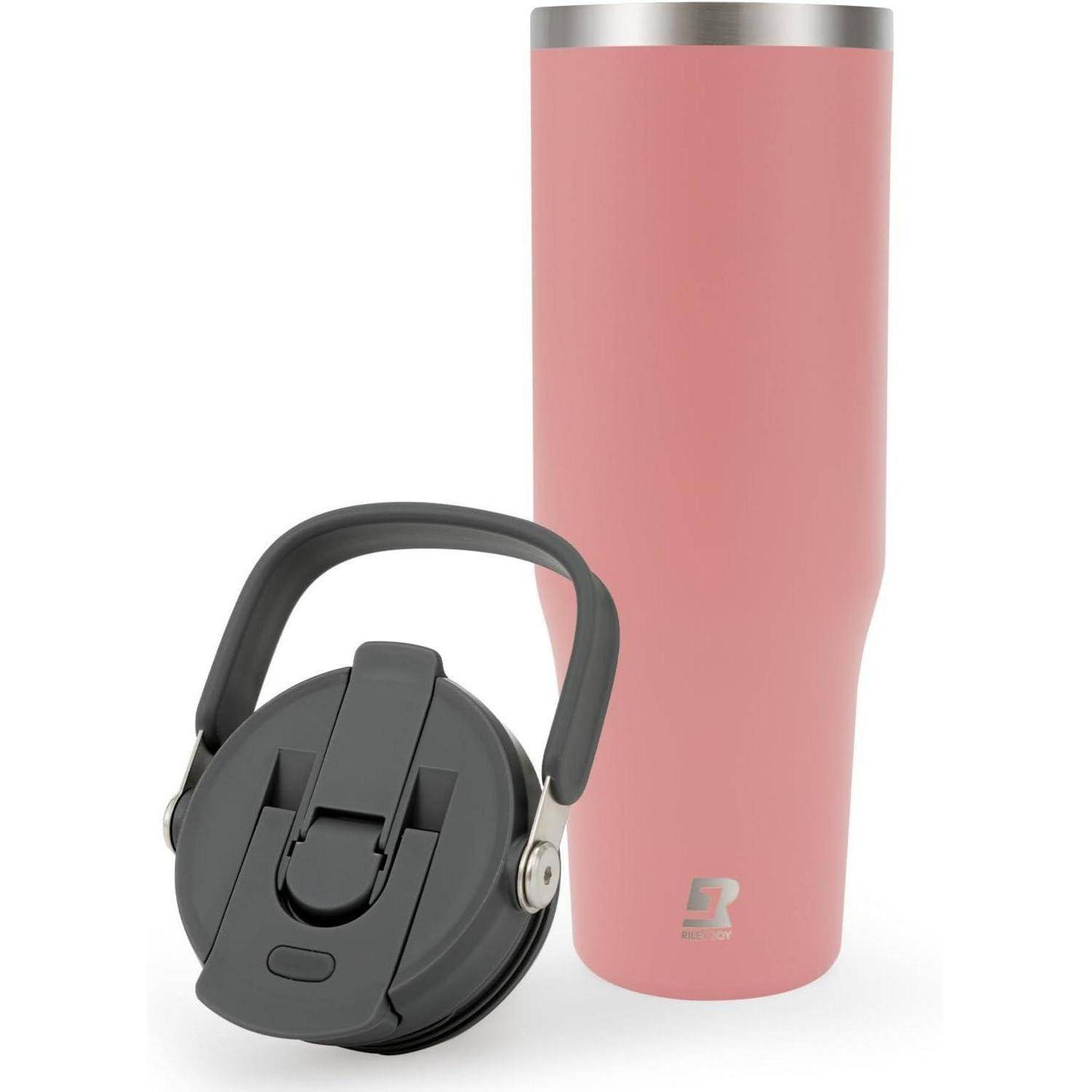 Trinkflasche Edelstahl Strohhalm Henkel Auslaufsicher 1000 ml Rosa