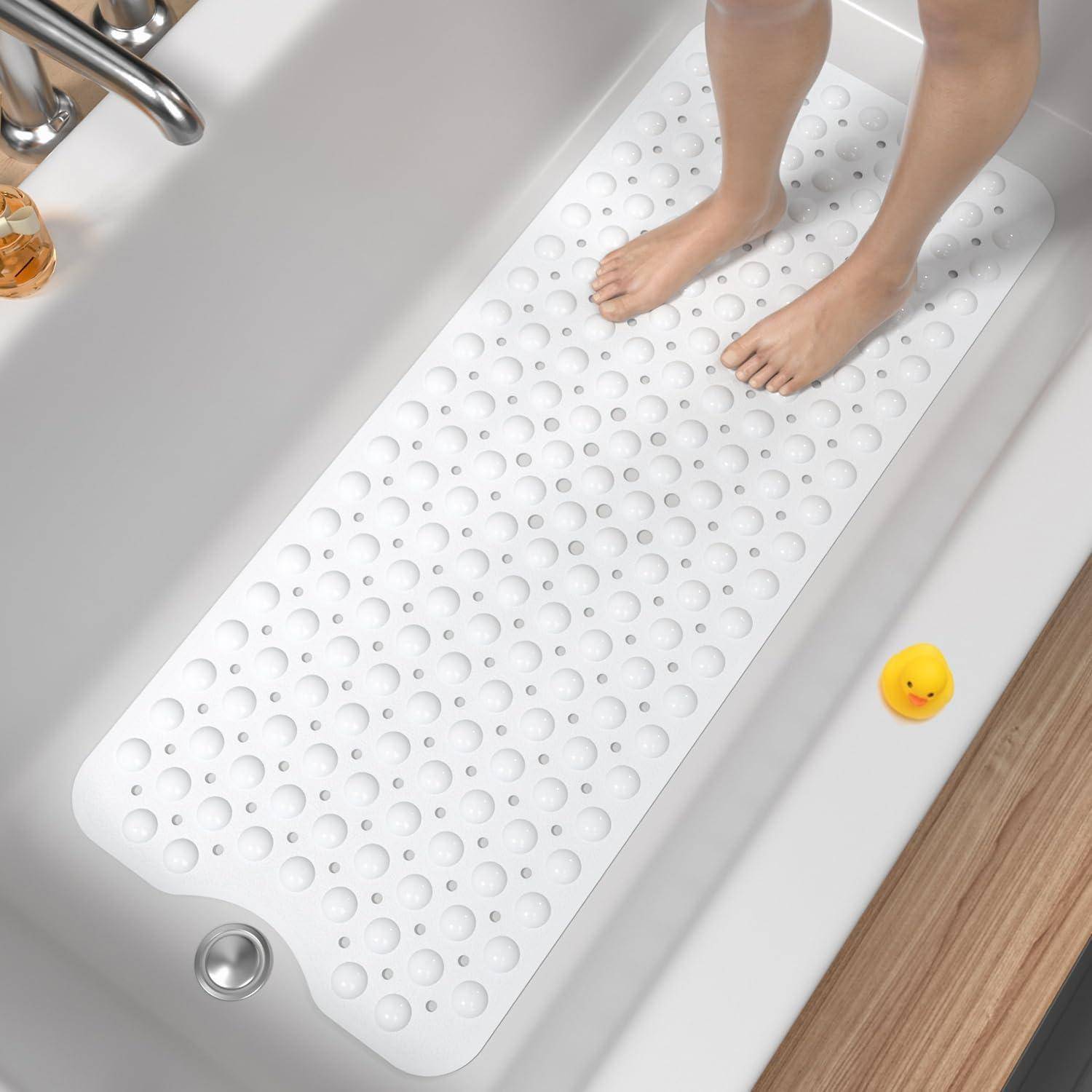 Badewannenmatte Antirutschmatte 101x40cm maschinenwaschbar Weiß