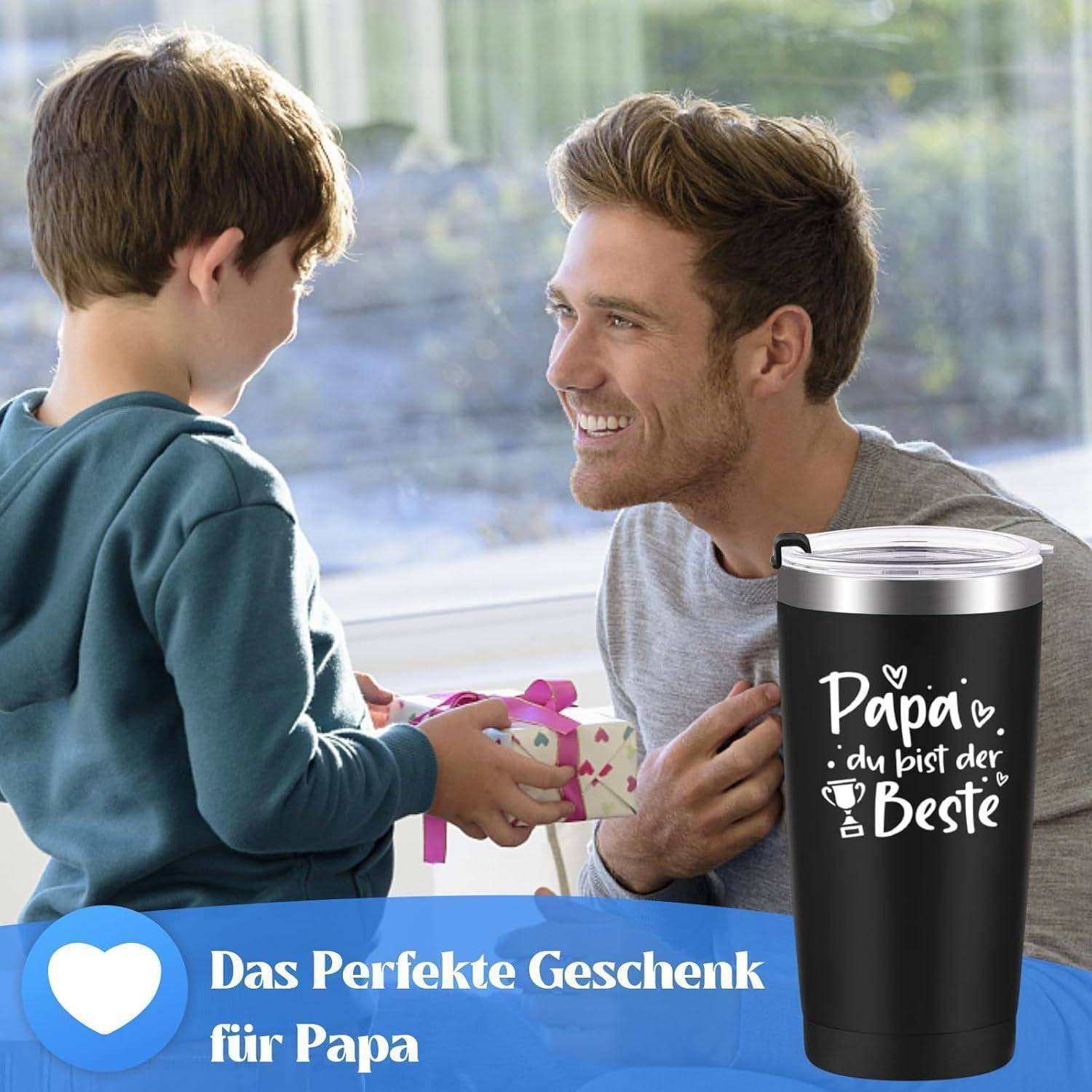 Thermobecher 600ml Strohhalm 20oz (600ml) Papa, du Bist der Beste