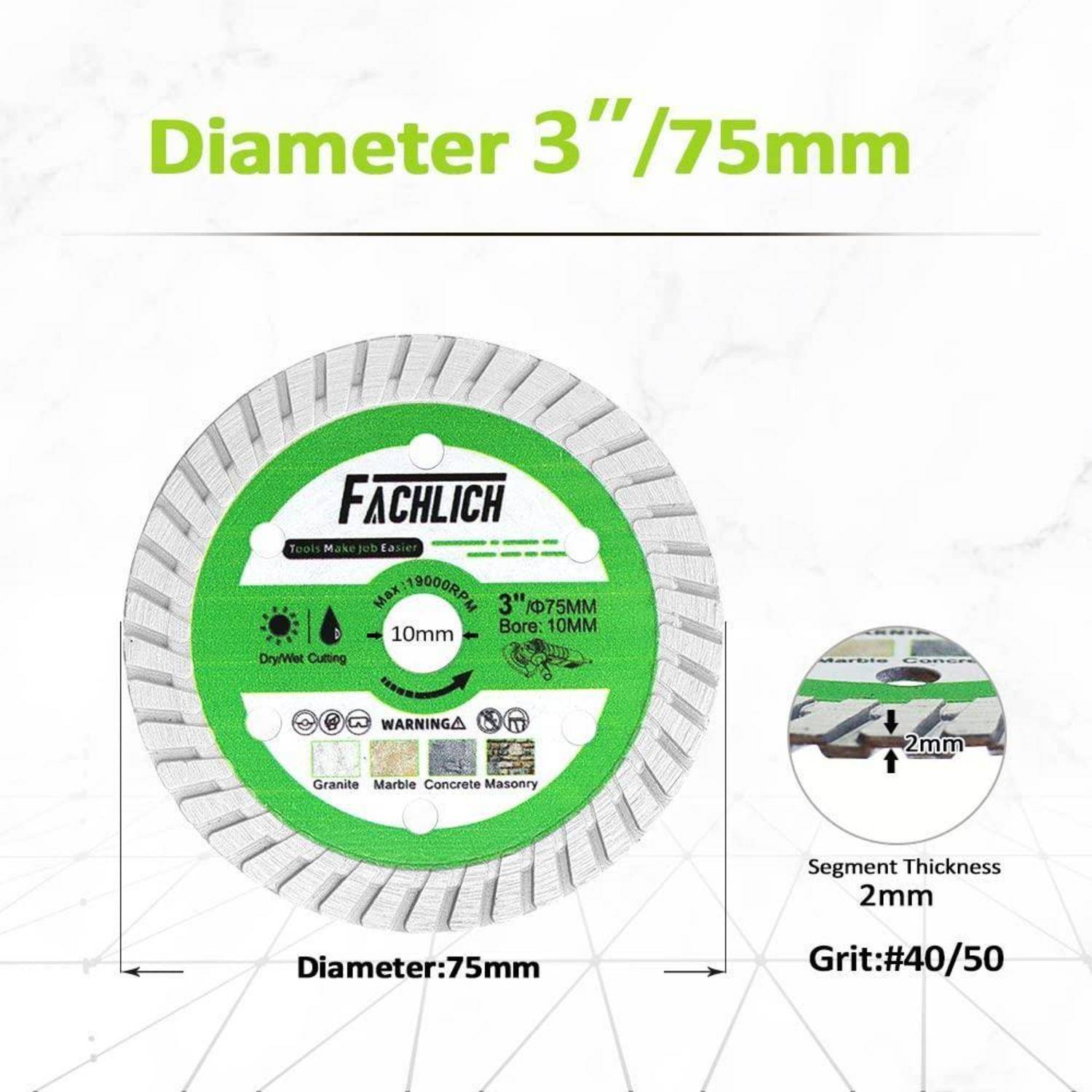 Diamant Trennscheibe 75mm Beton Granit 1 Trennscheibe für Beton