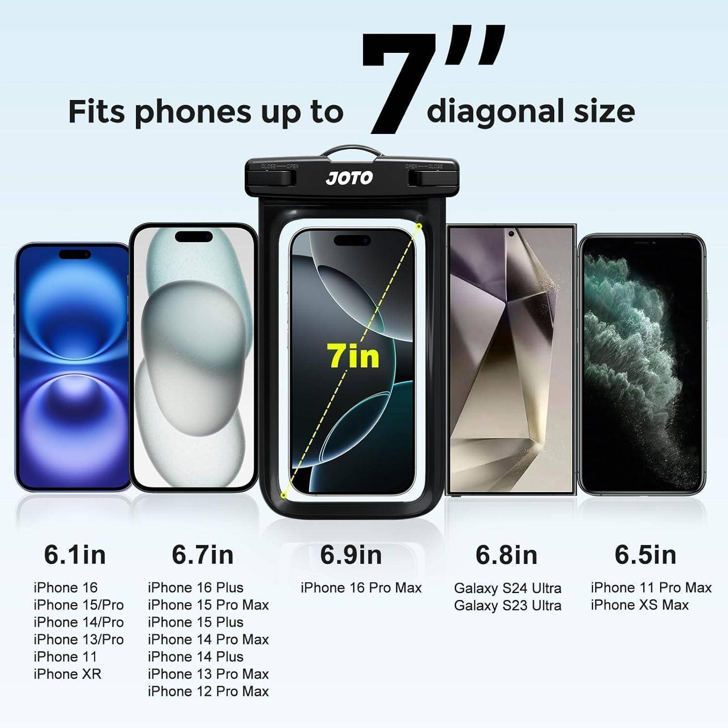 Handyhülle Wasserdicht IPX8 7Zoll Unterwasser Smartphone 2 Schwarz
