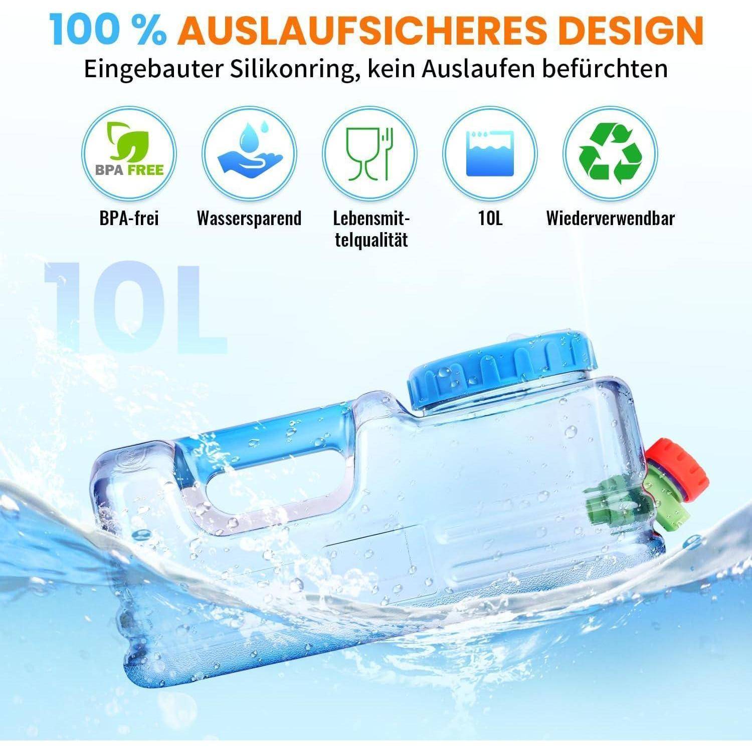 Wasserkanister 5L 22L Camping Hahn Griffe BPAfrei 10 Liter 1