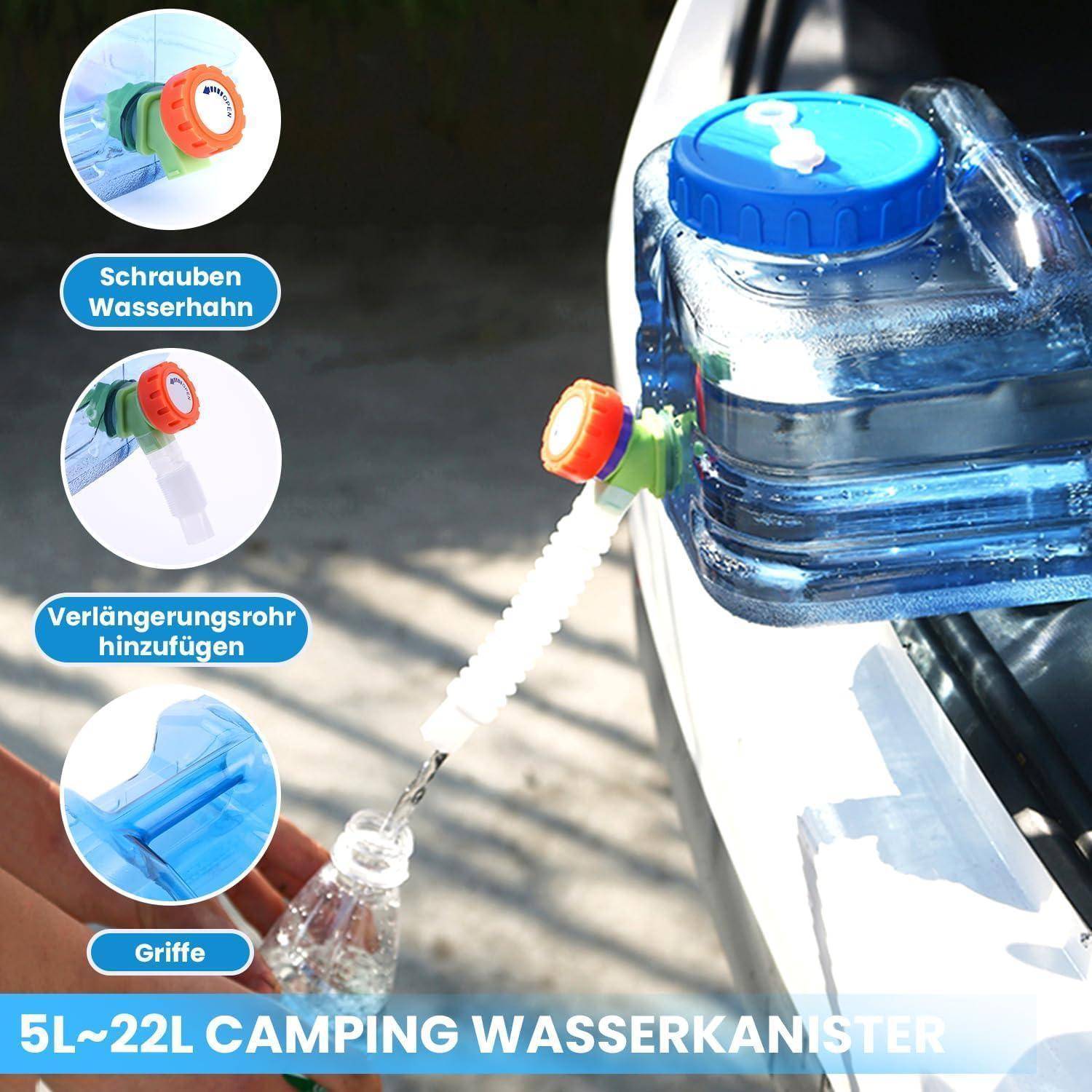 Wasserkanister 5L 22L Camping Hahn Griffe BPAfrei 10 Liter 1