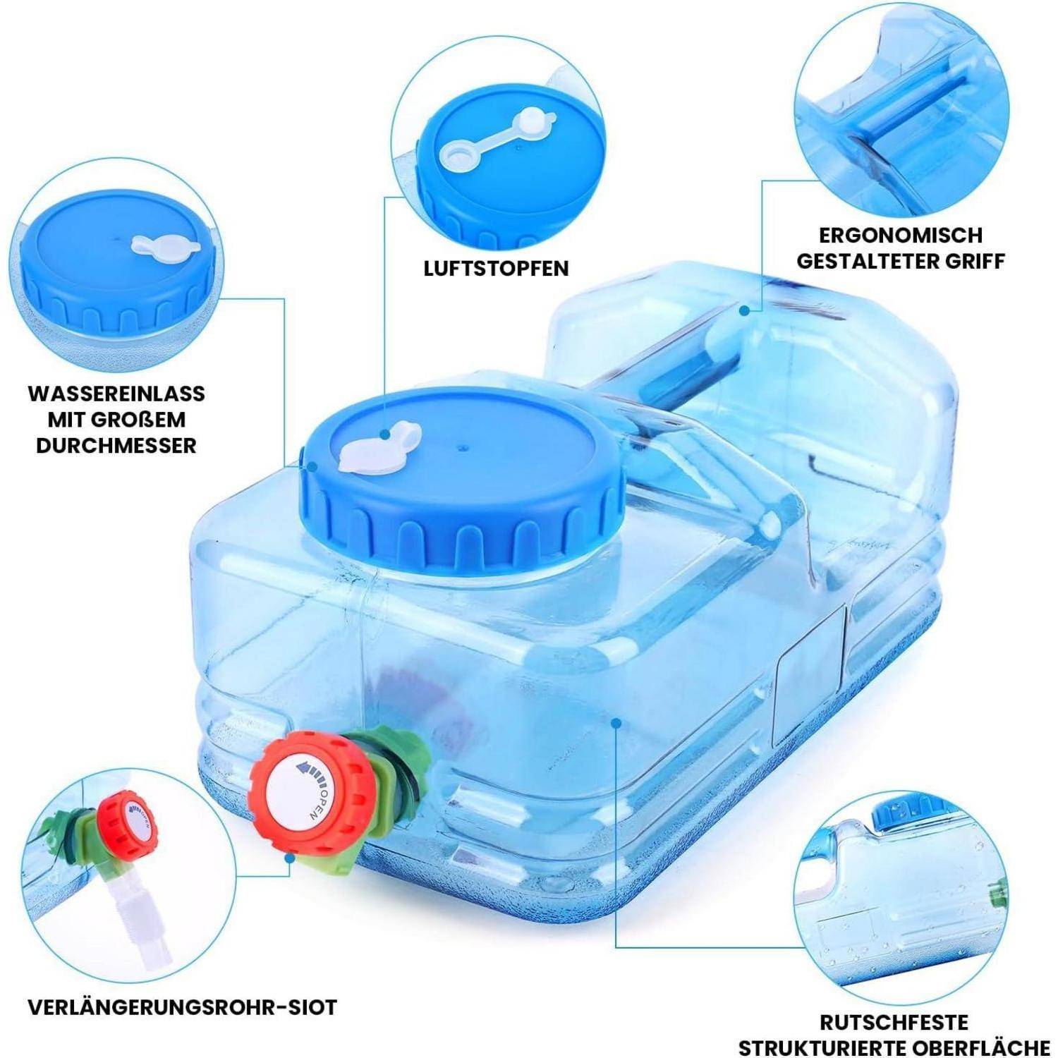 Wasserkanister 5L 22L Camping Hahn Griffe BPAfrei 10 Liter 1