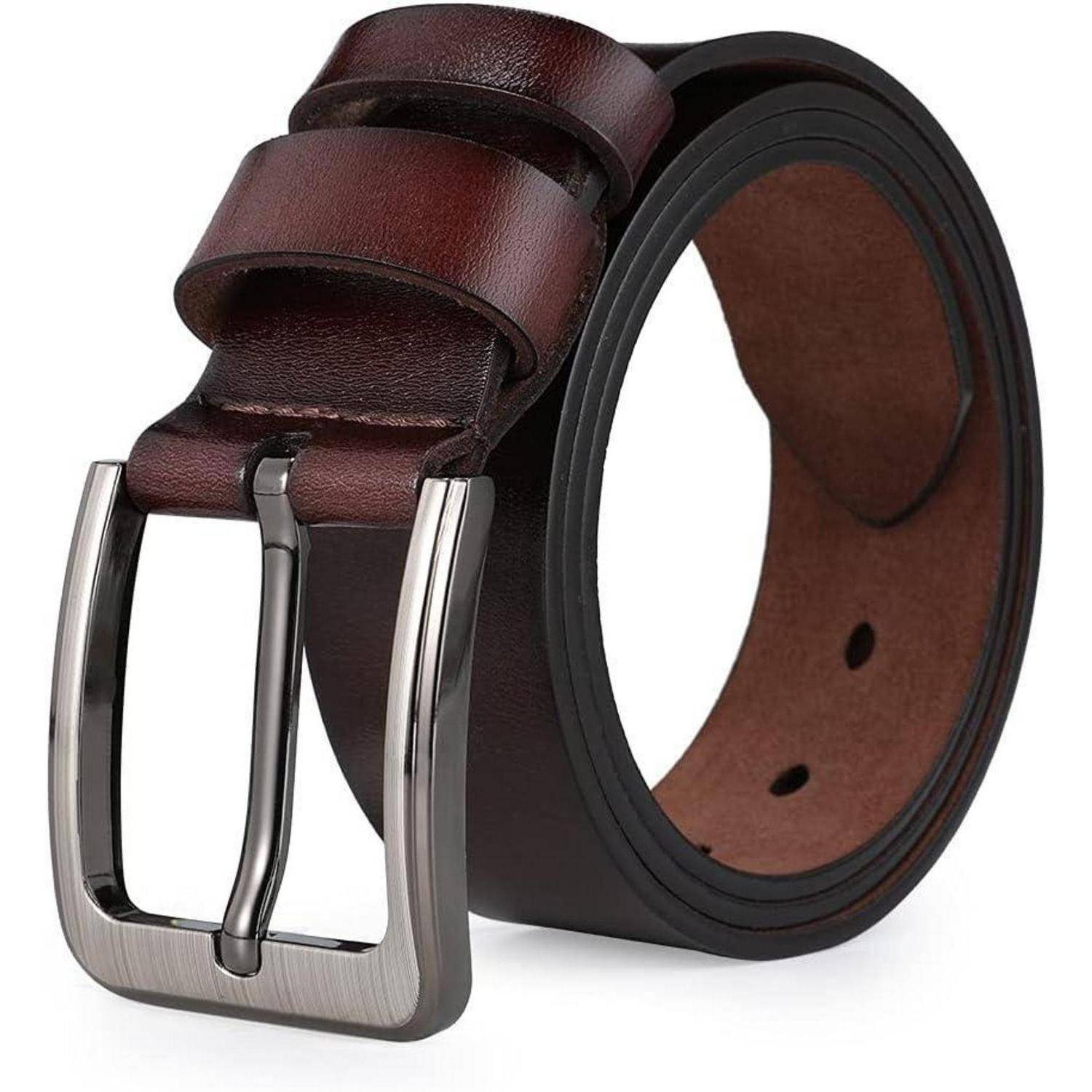Ledergürtel Herren Jeansgürtel Braun Taille 46W-49W=Länge 140cm