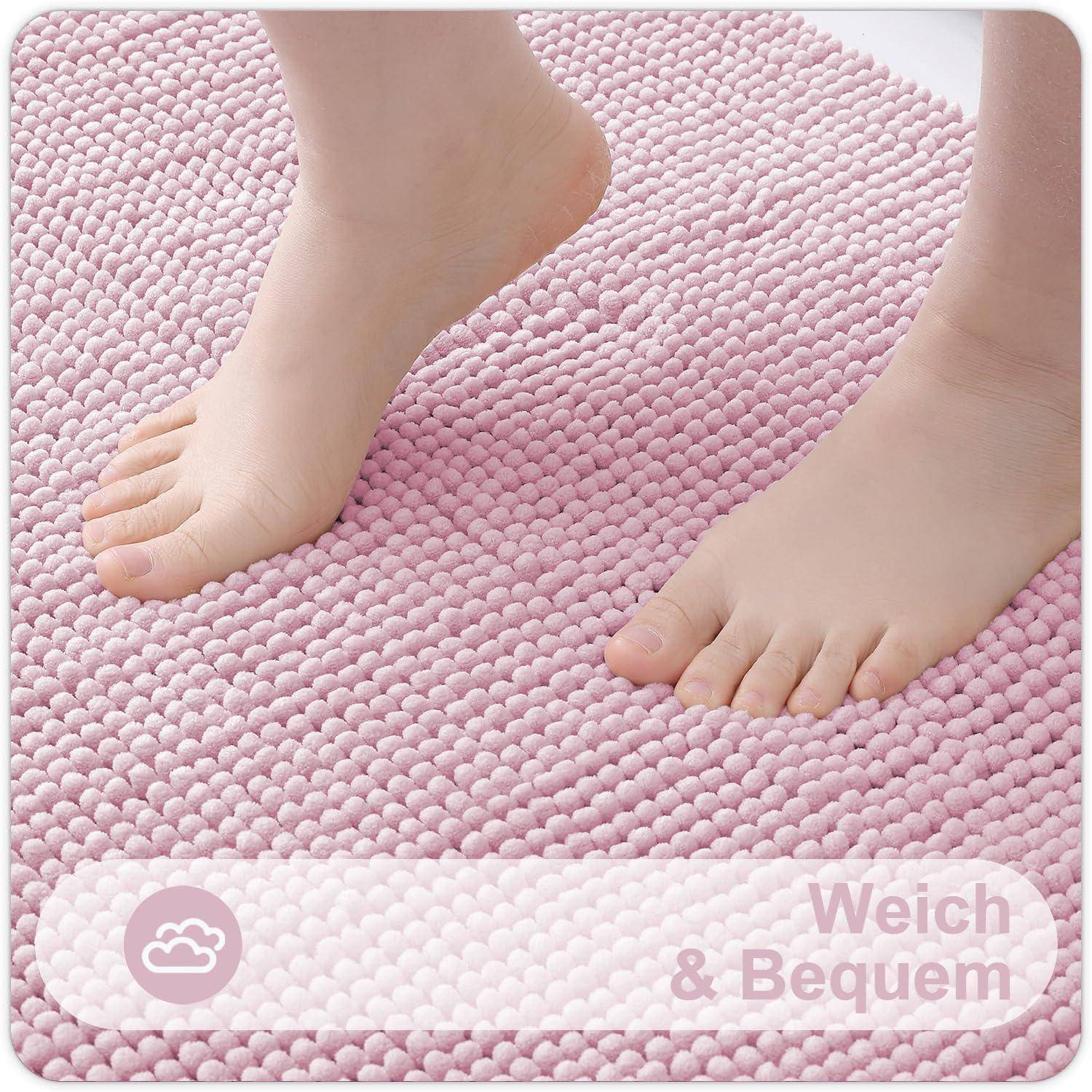 Badezimmerteppich Badematte Badvorleger 40 x 60 cm (Rechteckig) Rosa