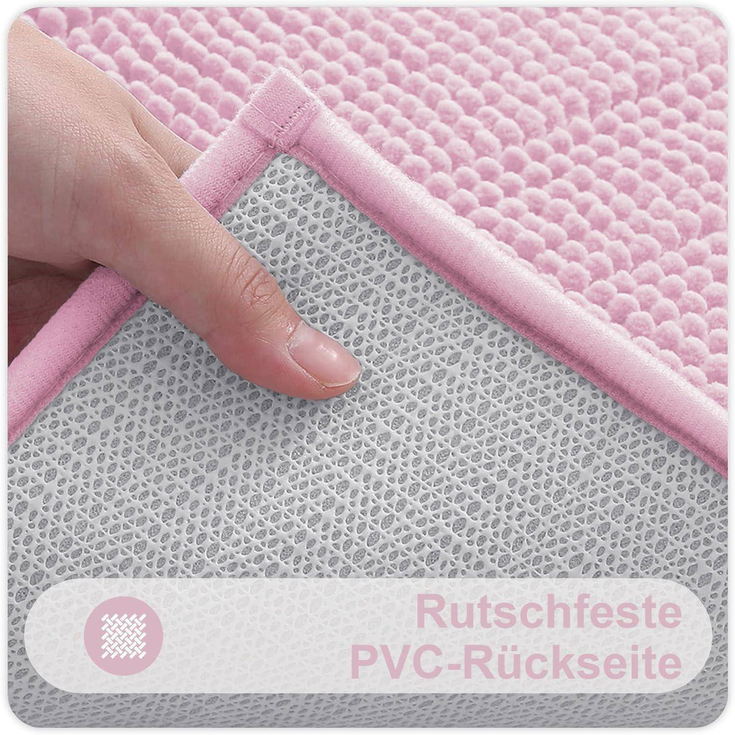 Badezimmerteppich Badematte Badvorleger 40 x 60 cm (Rechteckig) Rosa