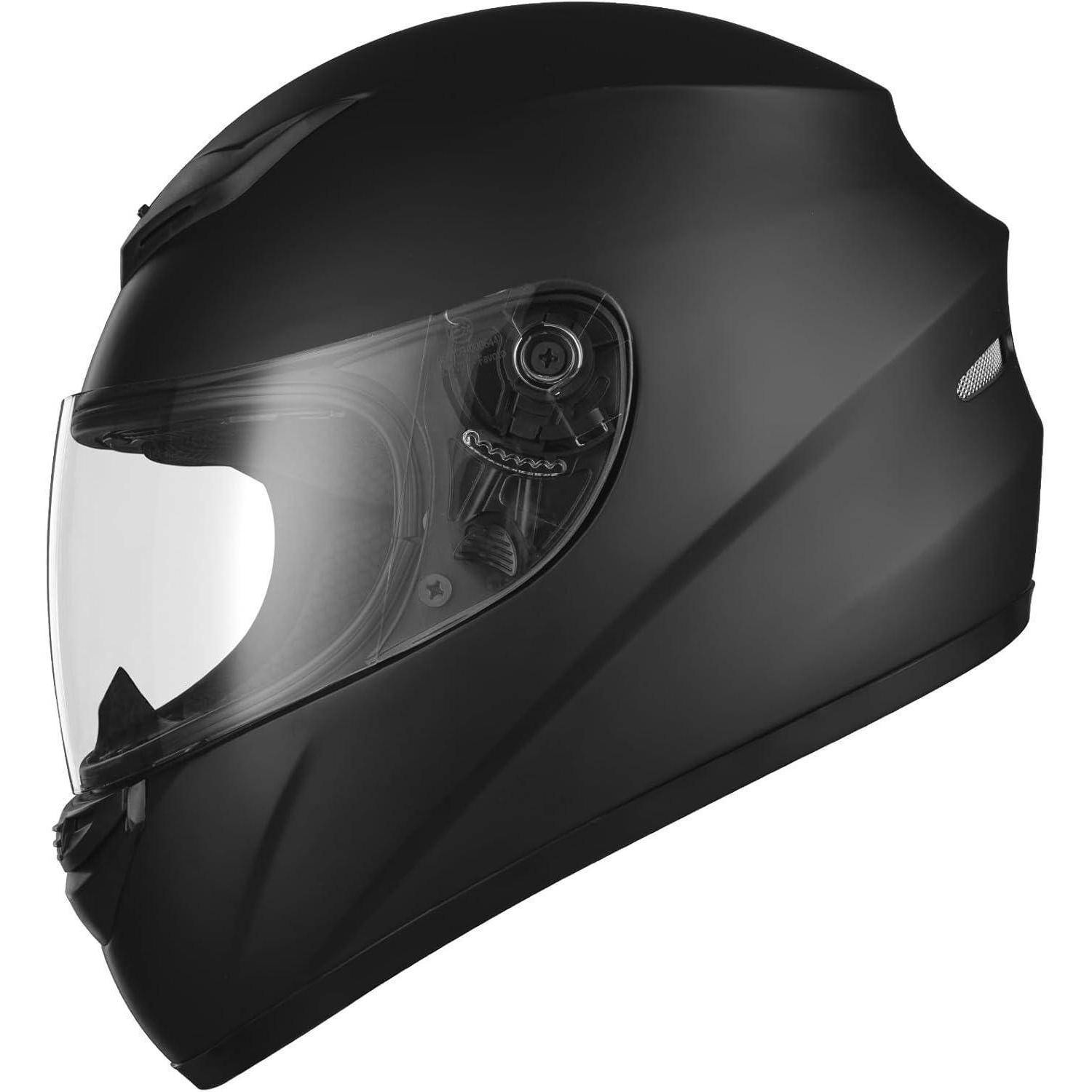 Motorradhelm Integralhelm ECE Zertifiziert Herren Schwarz L (59-60cm)