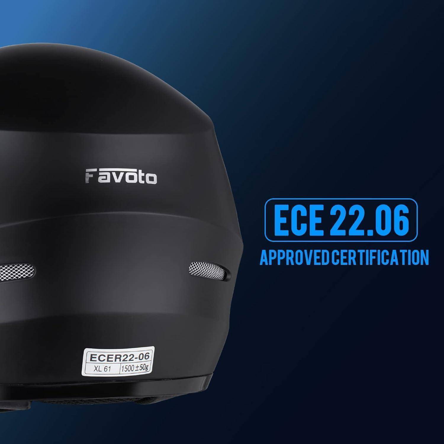 Motorradhelm Integralhelm ECE Zertifiziert Herren Schwarz L (59-60cm)