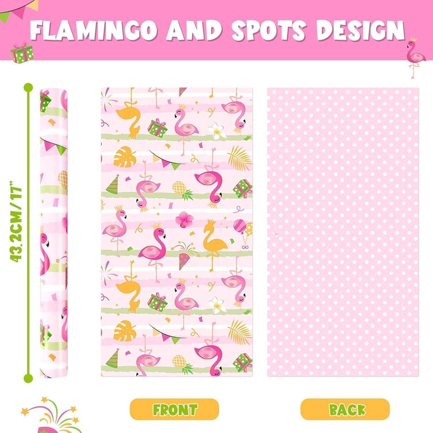Geschenkpapier Flamingo Einschulung 43cm 10m Schnittlinie Flamingo A