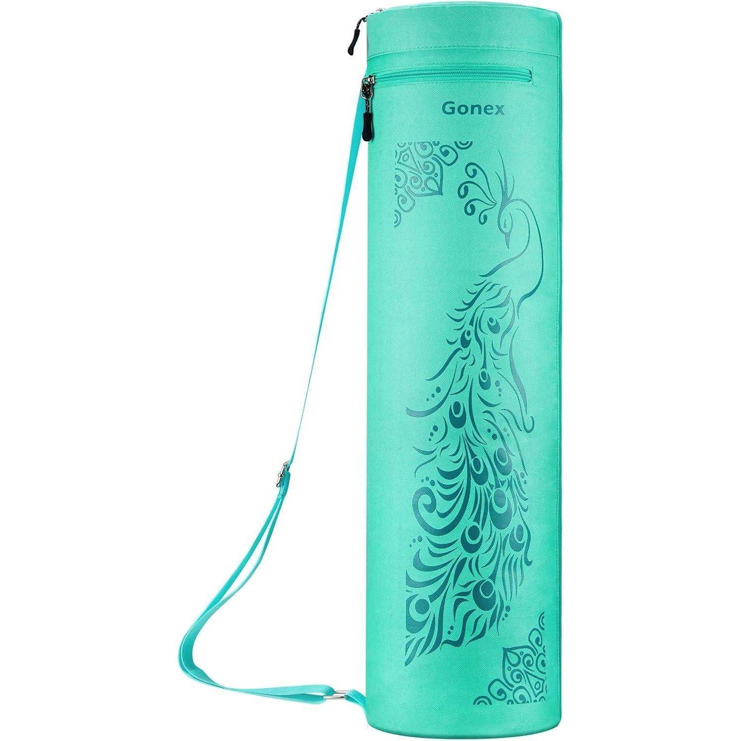 Yogatasche Yogamatte Reißverschluss wasserdicht Schultergurt Grün Pfau