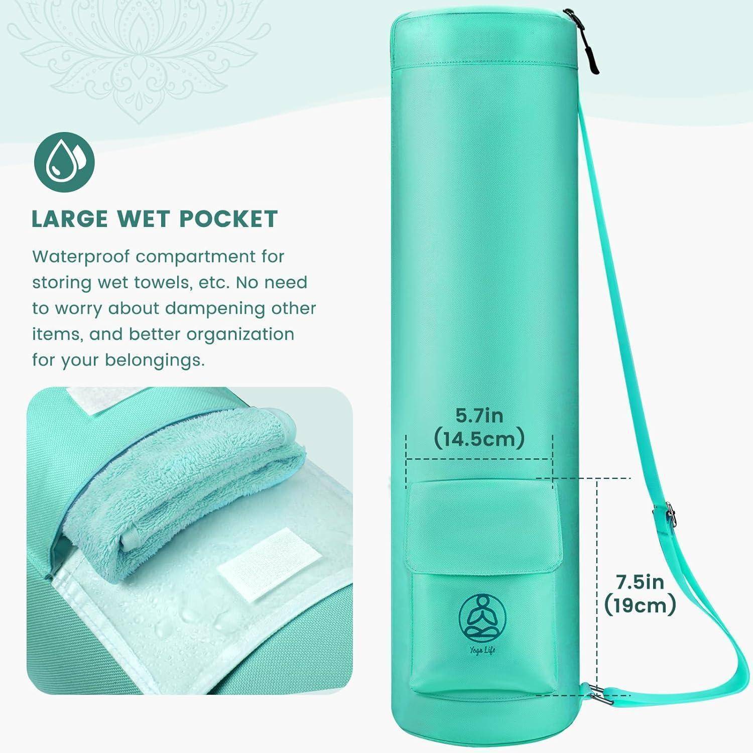Yogatasche Yogamatte Reißverschluss wasserdicht Schultergurt Grün Pfau