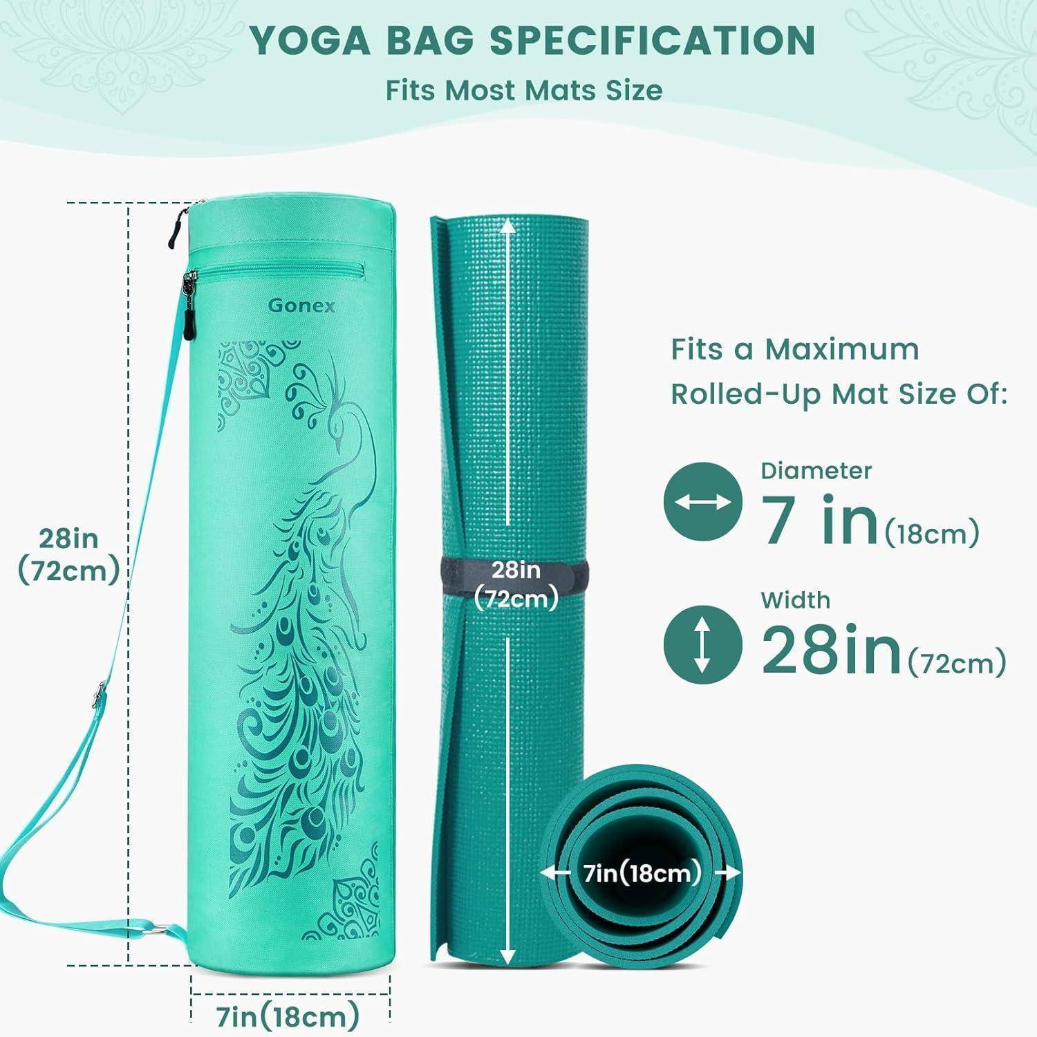 Yogatasche Yogamatte Reißverschluss wasserdicht Schultergurt Grün Pfau