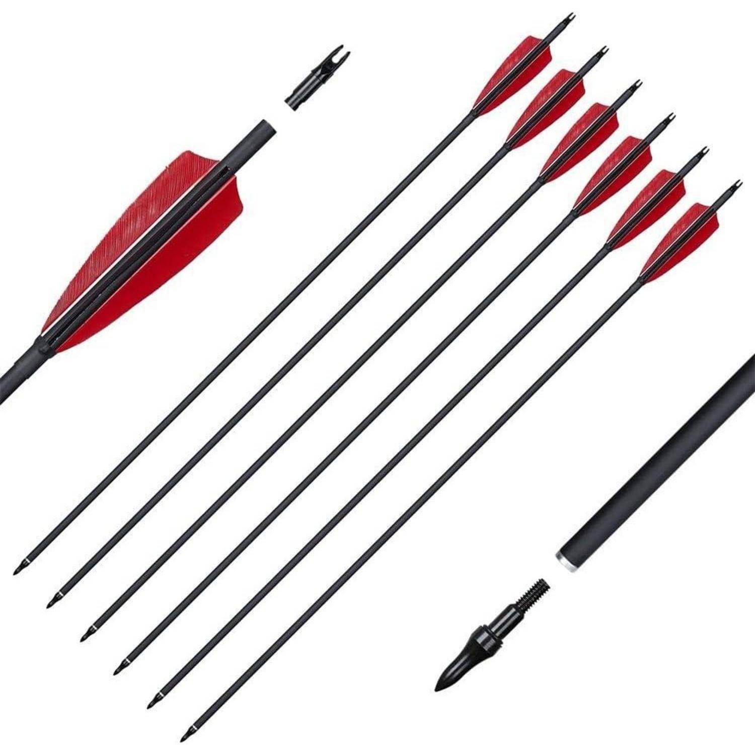 Pfeile Carbon 30 Zoll 12er Recurvebogen Compound Langbogen Feder Pfeil