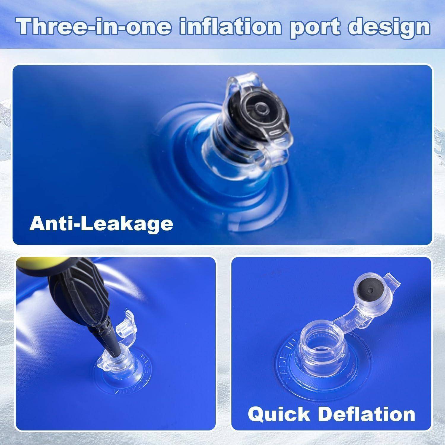 Dreifach-Inflationsport-Design mit Bildern, die die Merkmale 