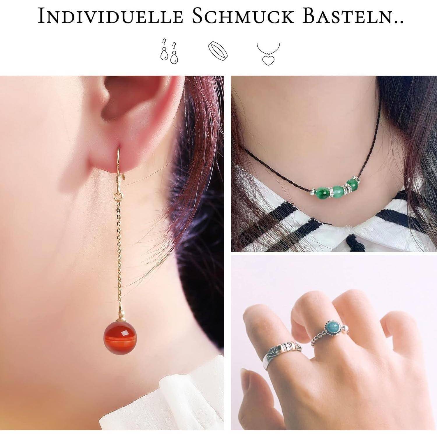 Edelsteinperlen 8mm rund 200 Stück Armbänder Halsketten 10 Farben 8mm