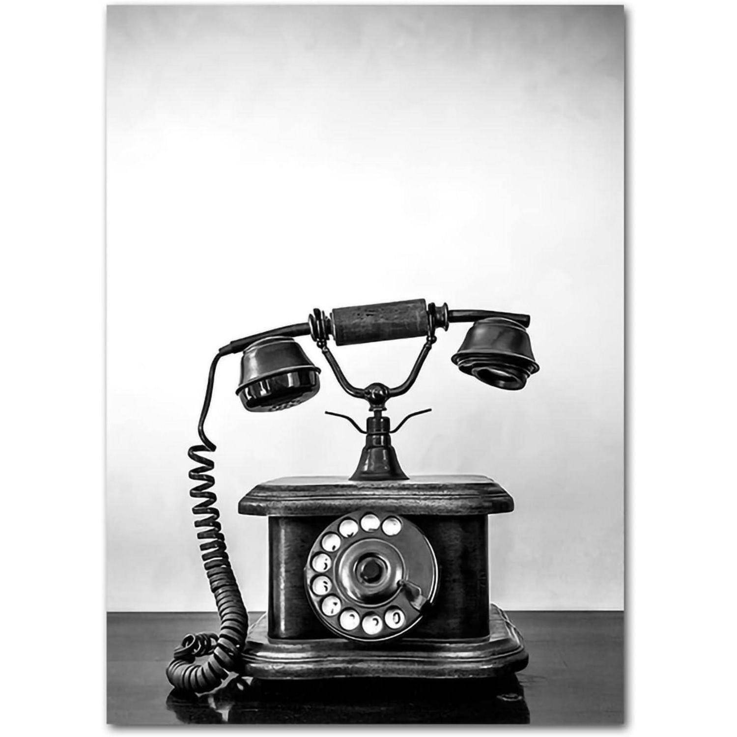 Poster 3er Set Wanddeko Schwarz Weiß Kameras Telefone 30x40cm