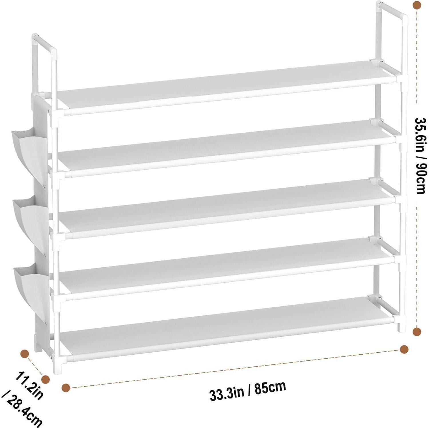 Schuhregal 5 Ebenen Schuhorganizer 20 Paar Weiß 5 Tier