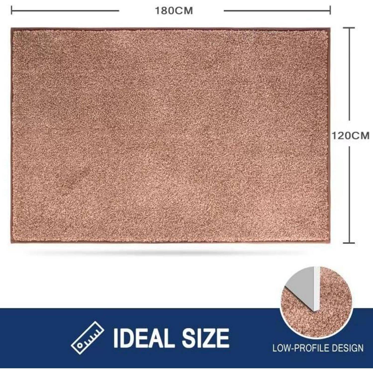Schmutzfangmatte maschinenwaschbar 120 x 180 cm (Rechteckig) Braun