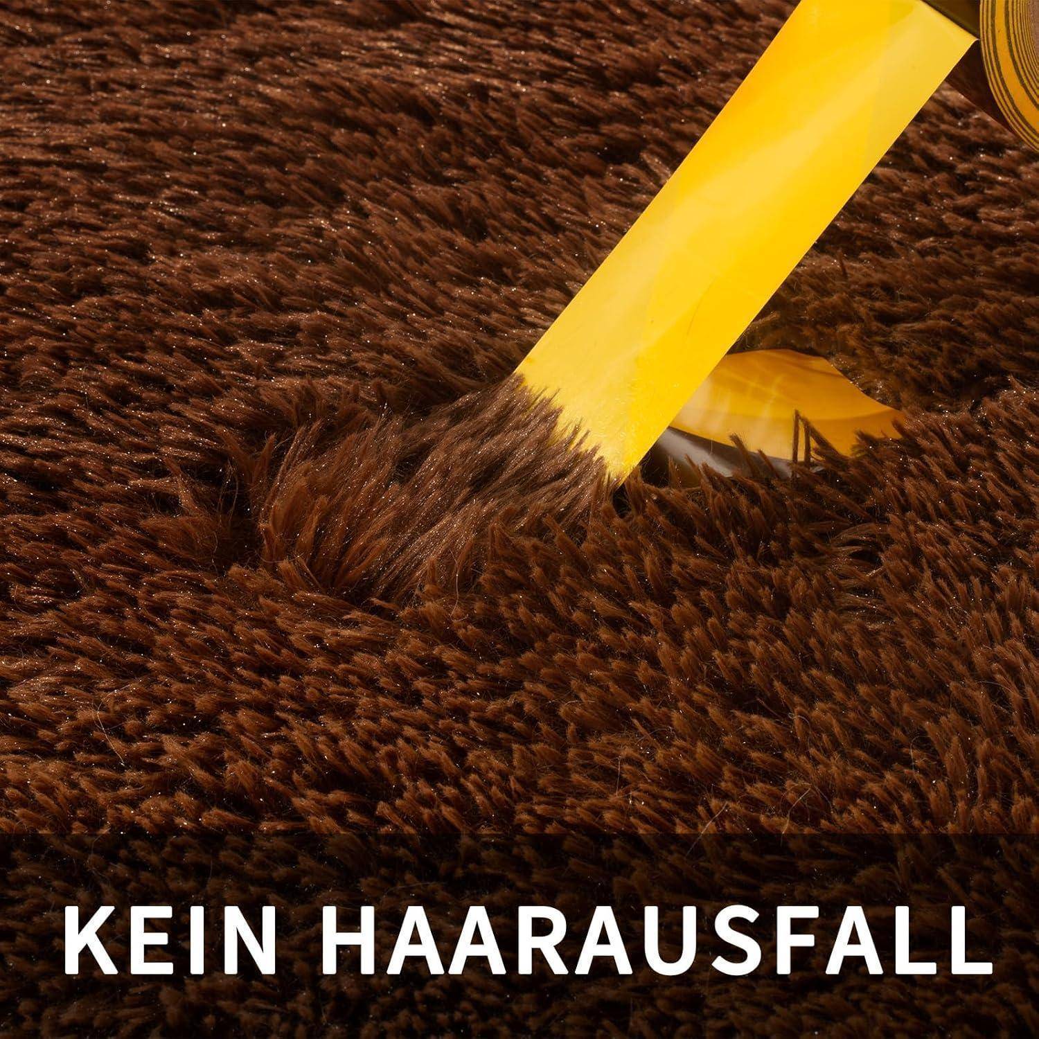 Teppich Hochflor Braun 160x230 Dunkelbraun 160 x 230 cm (Rechteckig)