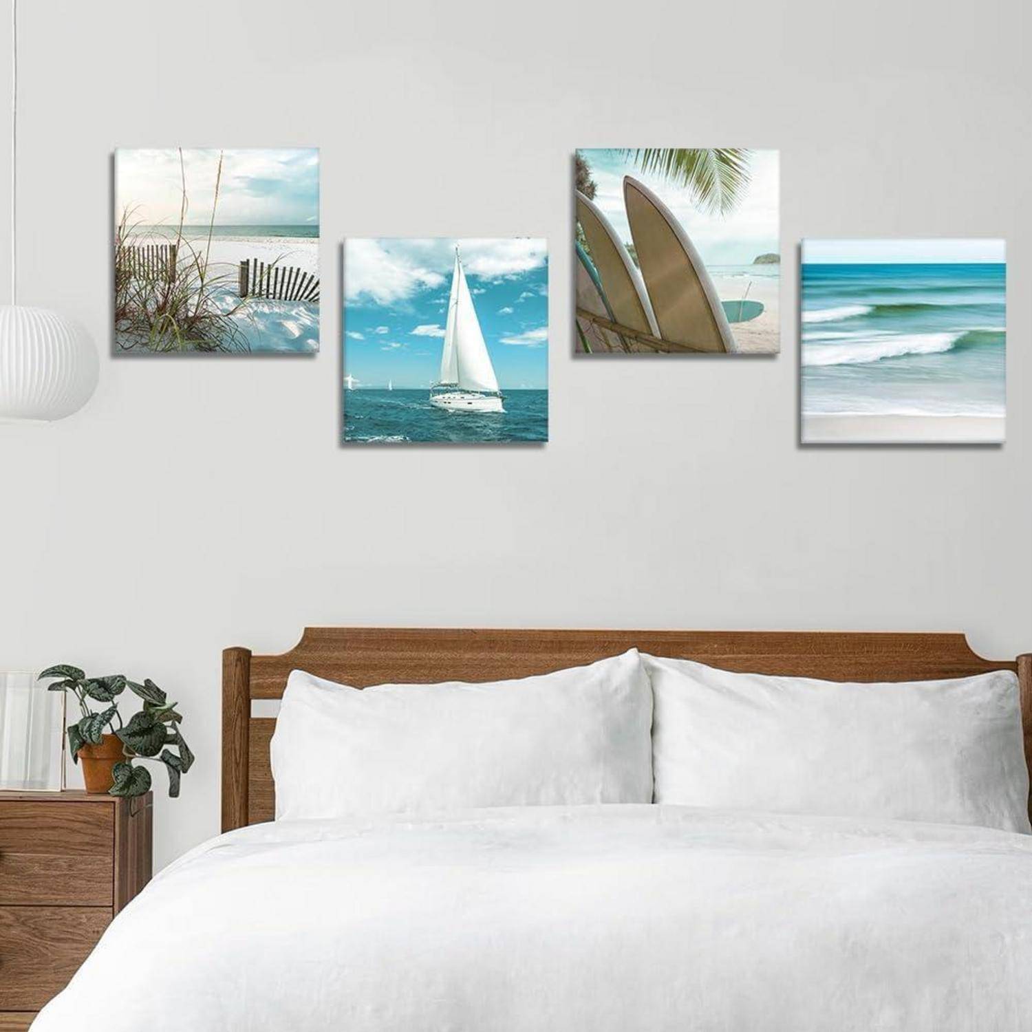 Leinwandbilder 4teilig Kunstdruck Wohnzimmer 30x30cm Das Blaue Meer