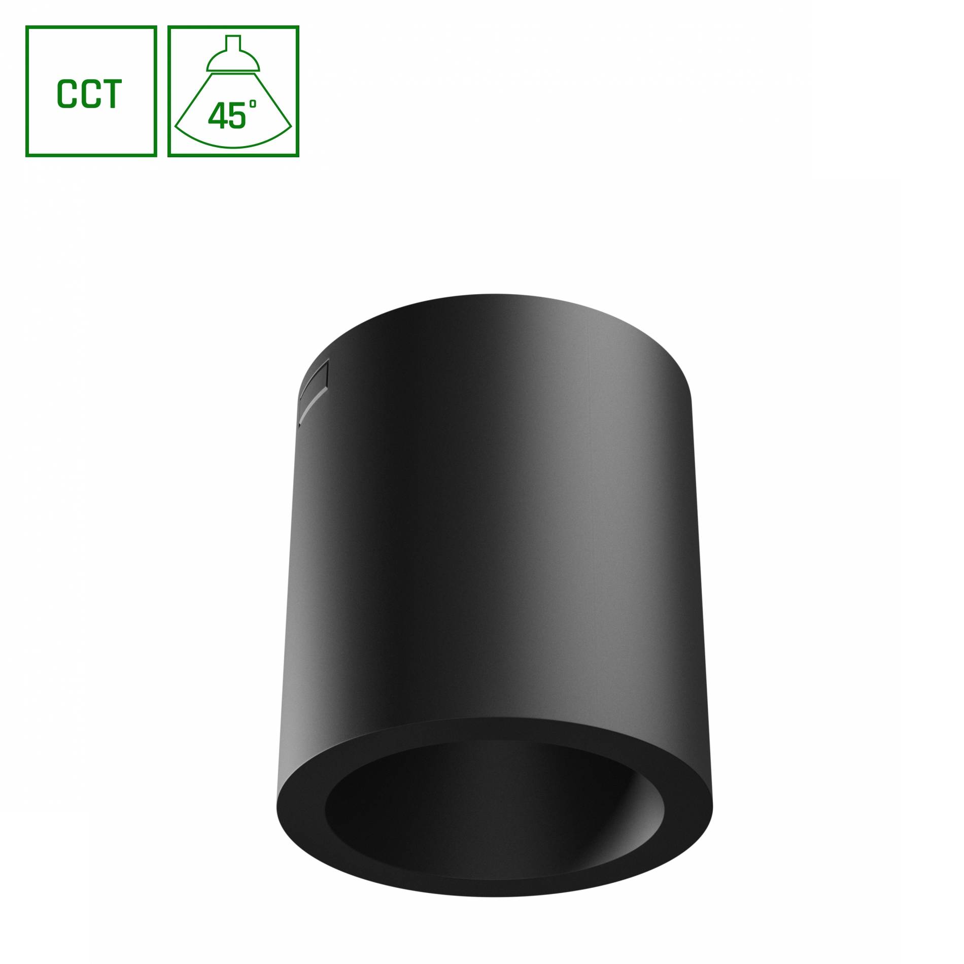 Spectrum LED Chloe Complete Surface 7W Deckenleuchte 45° 560lm schwarz rund IP20 Aufbau UGR>19 CCT 2700 – 6000K