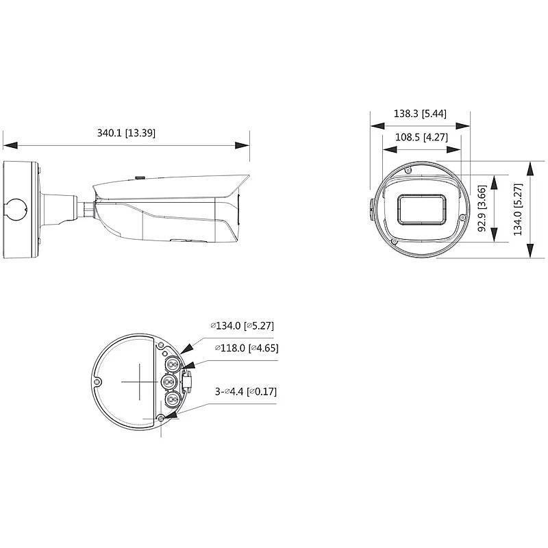 Dahua IPC-HFW7442H-Z IP-Kamera 4MPx T/N IR PoE, 4 MegapixelBullet Kamera, KFZ-Kennzeichen-Erkennung | Blickwinkel:114°