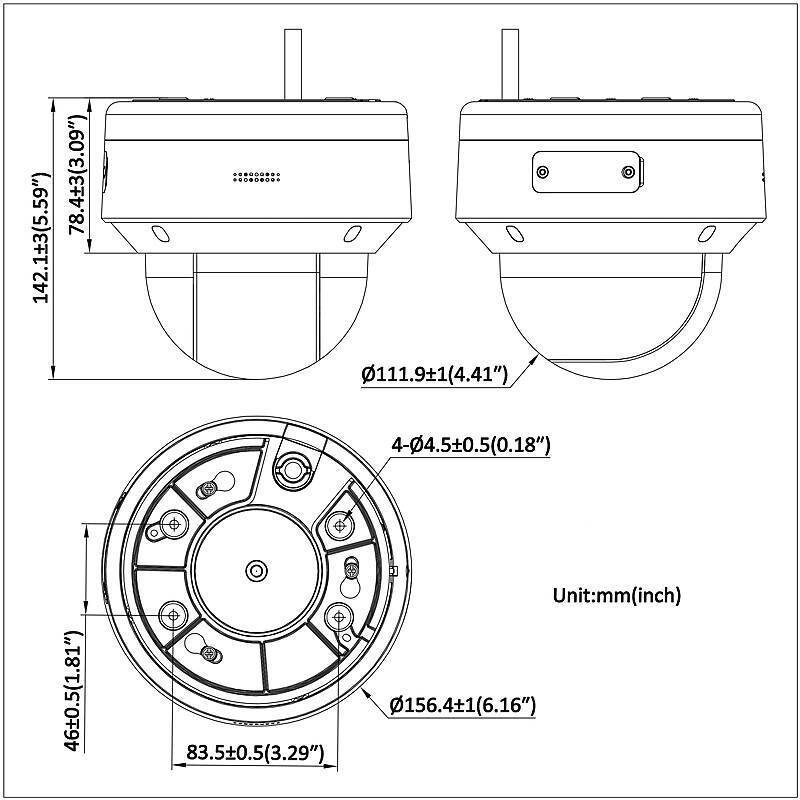 TruVision TVGP-M01-0201-PTZ-G IP-Kamera 1080p T/N, 1080pPTZ Kamera | Blickwinkel:108° - 19,8° (Objektiv-Brennweite 2,8