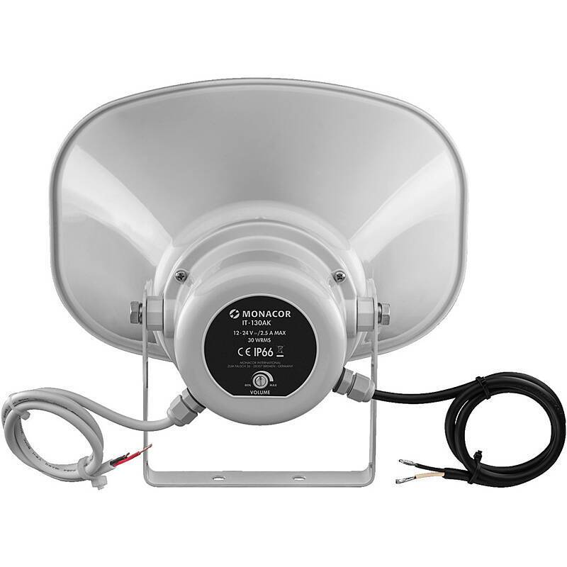 Monacor IT-130AK Druckkammerlautsprecher, IP66, Zubehörartikel, Lautsprecher | Anwendung: Videoüberwachung | Wetterfest