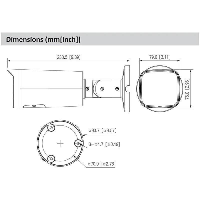 Dahua IPC-HFW3449TP-ZS-IL IP-Kamera 4MPx TN IR PoE, 4 MegapixelBullet Kamera | Blickwinkel:104° - 29° (Objektiv-Brennwe