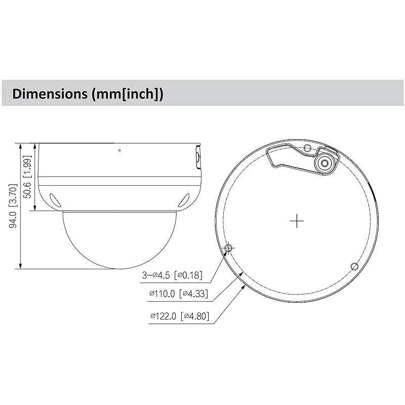 Dahua IPC-HDBW3849RP-ZS-IL IP-Kamera 4K T/N IR PoE, 4K Ultra HDDome Kamera | Blickwinkel:114° - 32° (Objektiv-Brennweit