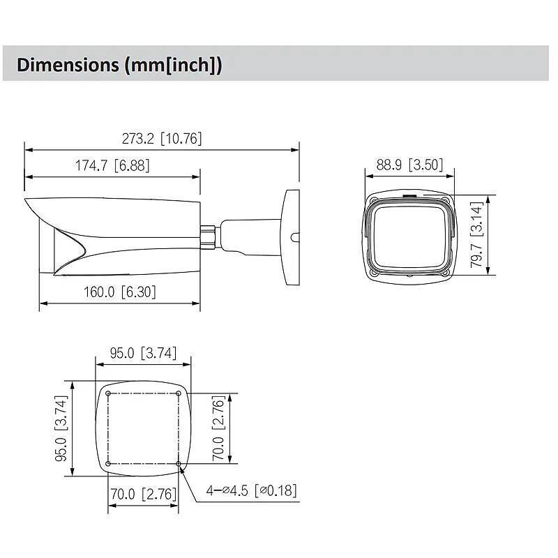 Dahua IPC-HFW5442E-ZE IP-Kamera 4MPx T/N IR PoE, 4 MegapixelBullet Kamera | Blickwinkel:115° - 47° (Objektiv-Brennweite