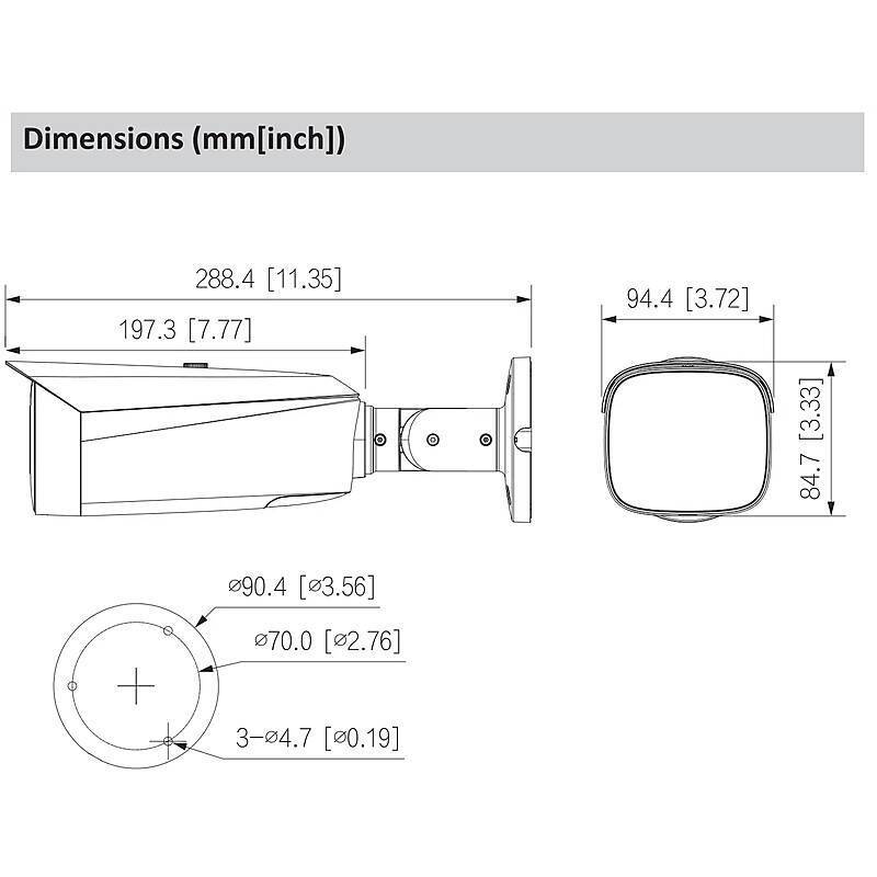 Dahua IPC-HFW5849T1-ASE-LED IP-Kamera 4K T/N PoE, 4K Ultra HDBullet Kamera | Blickwinkel:91° (Objektiv-Brennweite 3,6 m